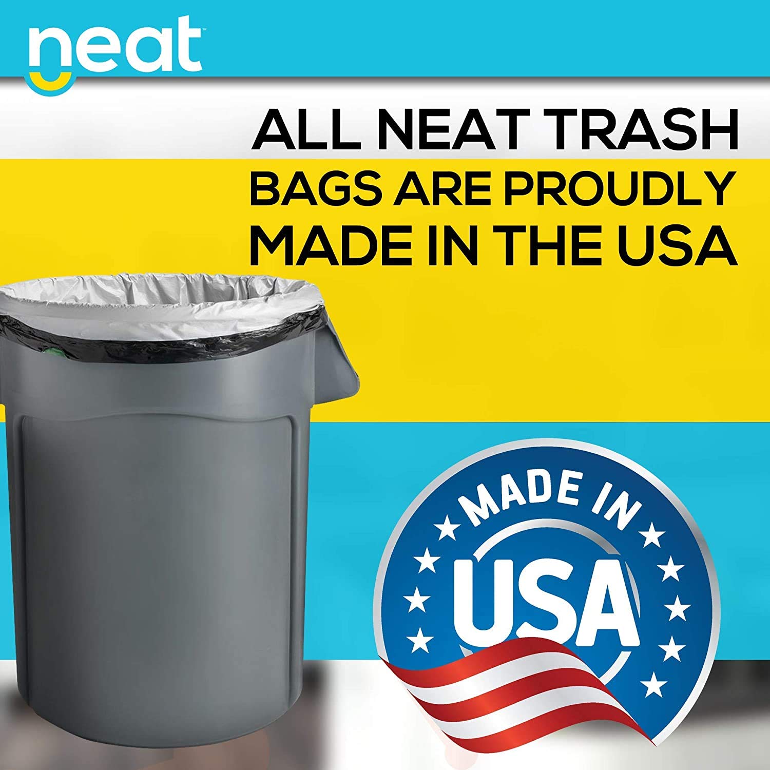 NEAT 30-Gallons Black Plastic Kitchen Drawstring Trash Bag (120