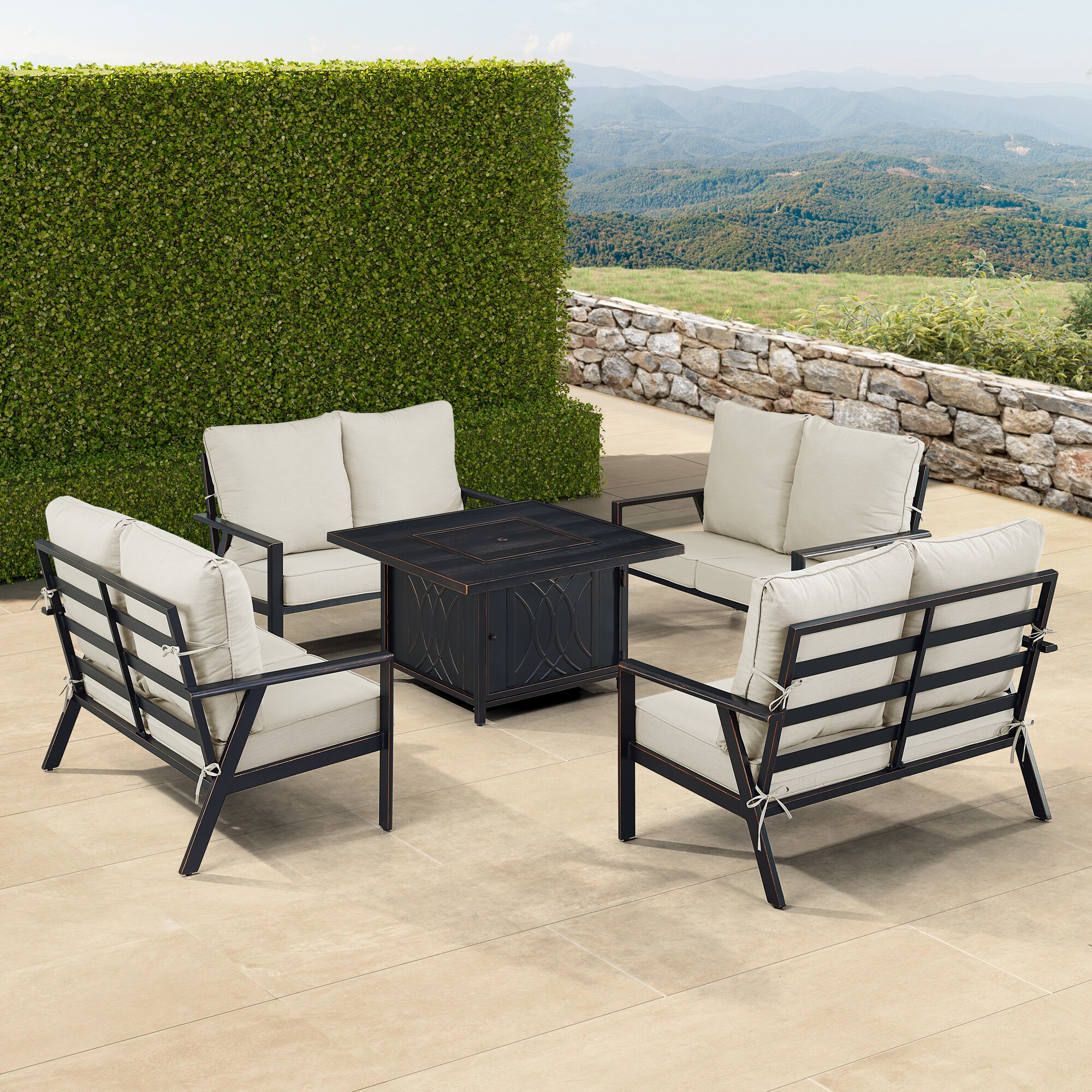Oakland Living LUX4LSCAVELGCUA Patio-Conversation-Sets - View #3