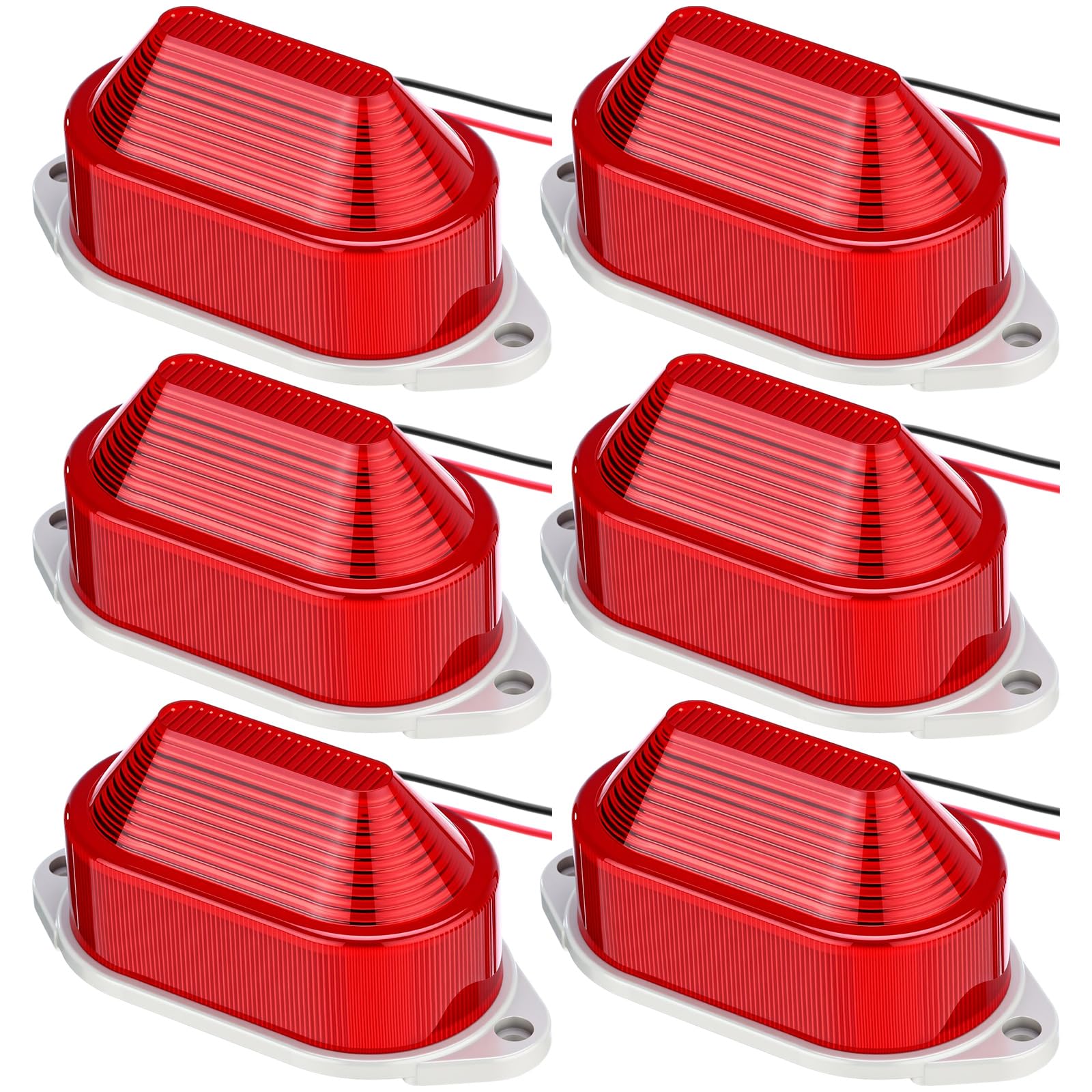 AOIZGMY  6 pack AC110V 120V alarm siren with strobe light red flashing 110 dB loud sound waterproof durable compatible with smart switch
