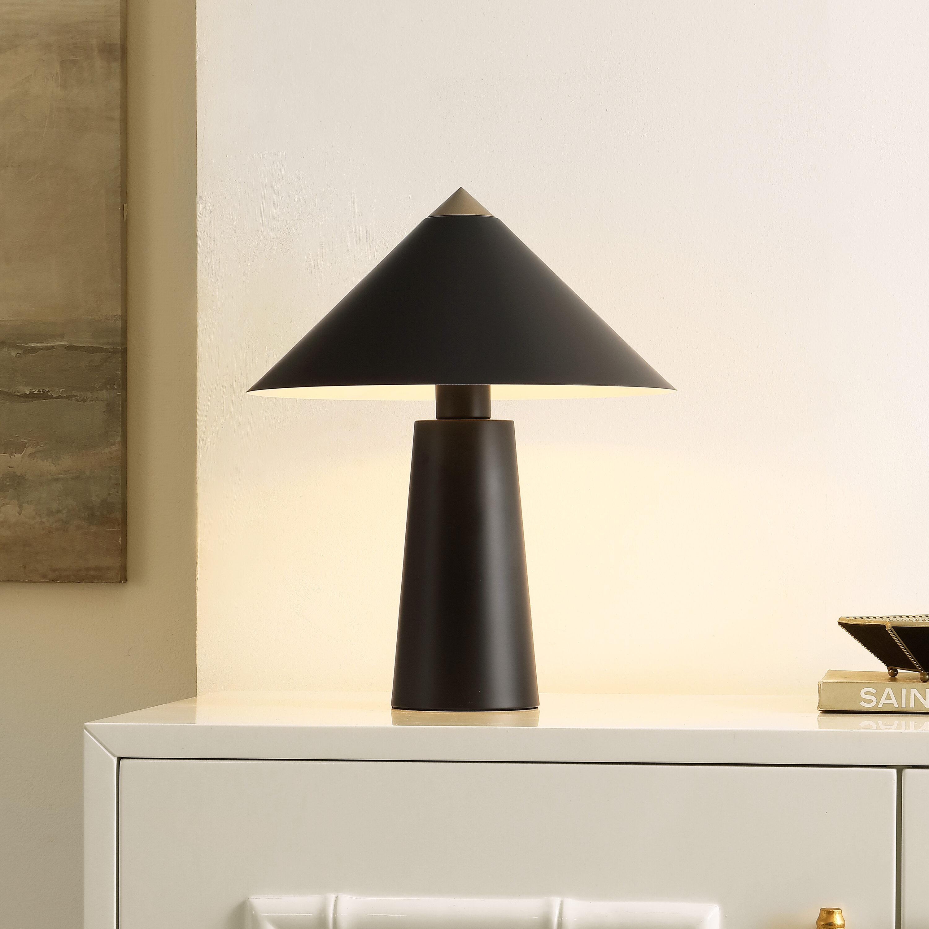 Safavieh TBL4531A Table Lamps 17-in Black LED Incandescent Table Lamp with Metal Shade