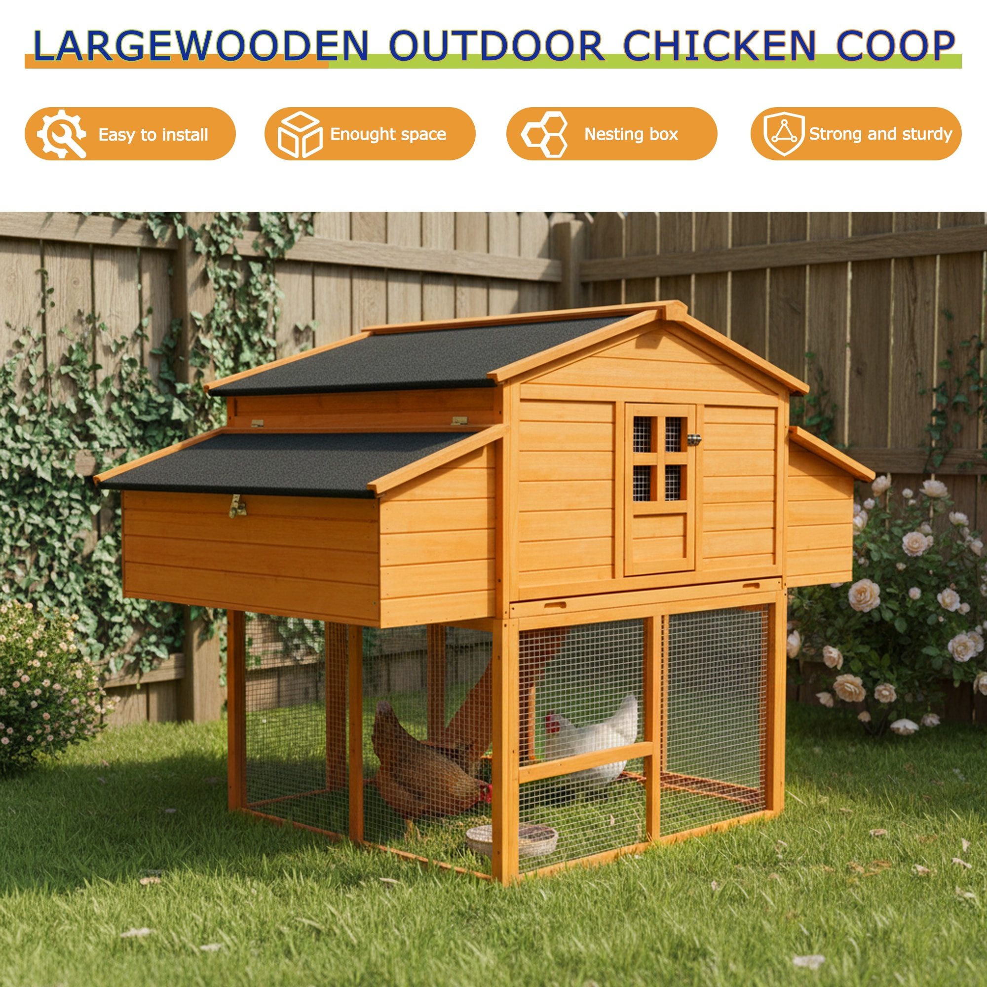 Anysun AS-TOS4MPC006-B0 Chicken-Coops-Rabbit-Hutches - View #2