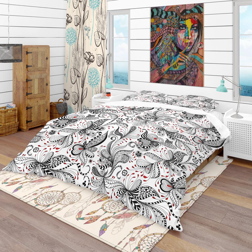 Designart BED18950-Q 3 -Piece White Queen Duvet cover Set