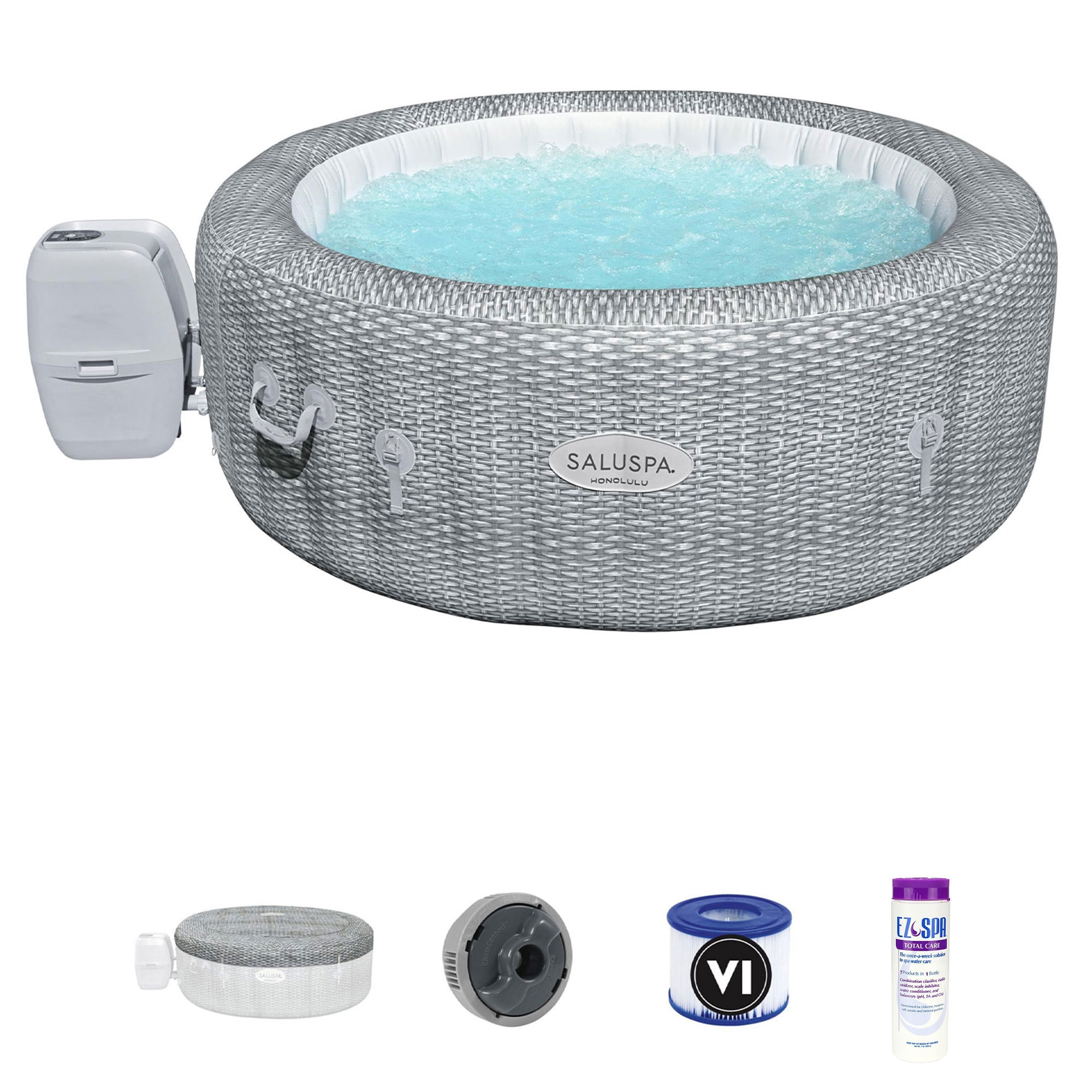 Bestway 255981 SaluSpa 114 Jet 6 -Person Inflatable Round Hot Tub (Cover Included)