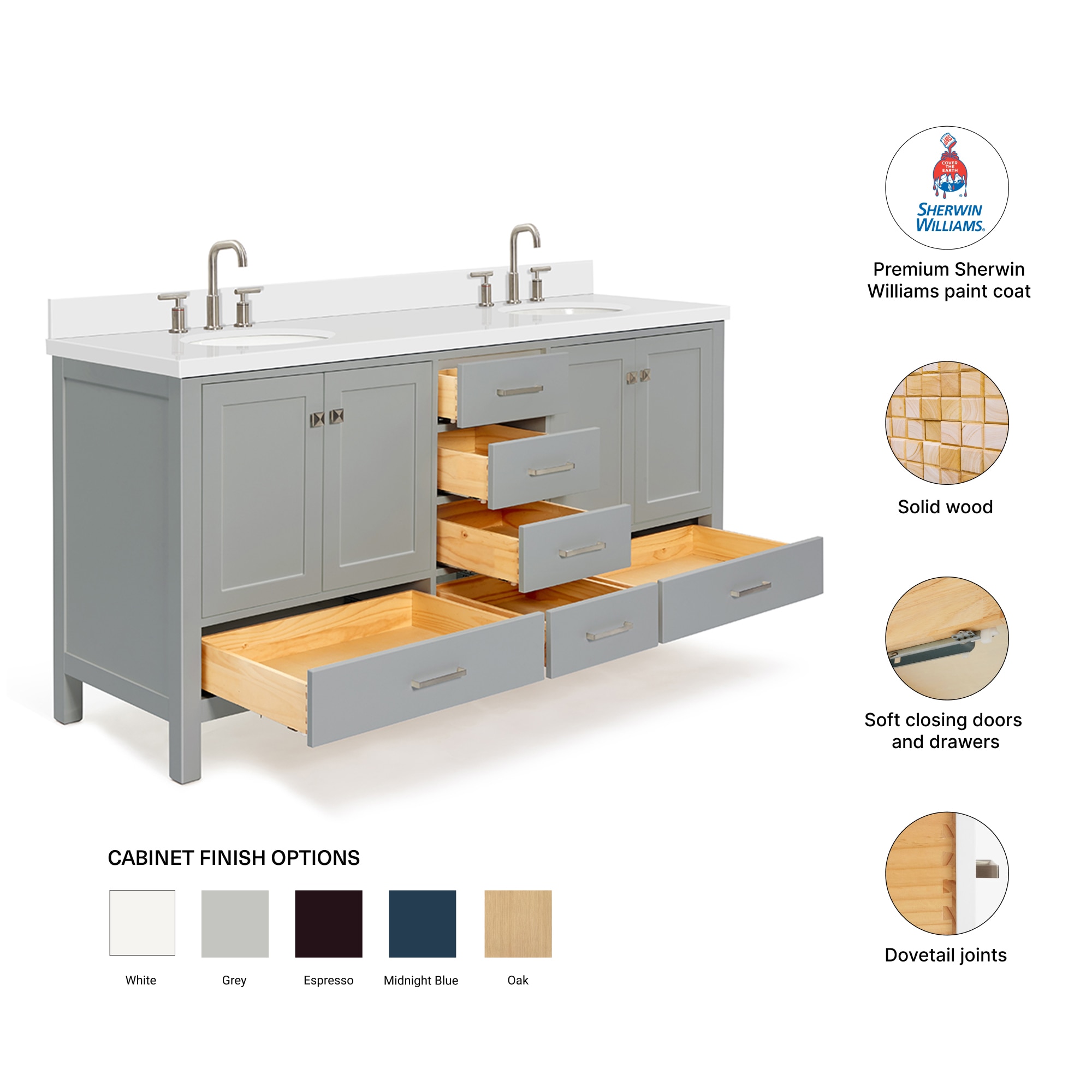 ARIEL A073DWQOVOGRY Bath-Vanity-Combo - View #4
