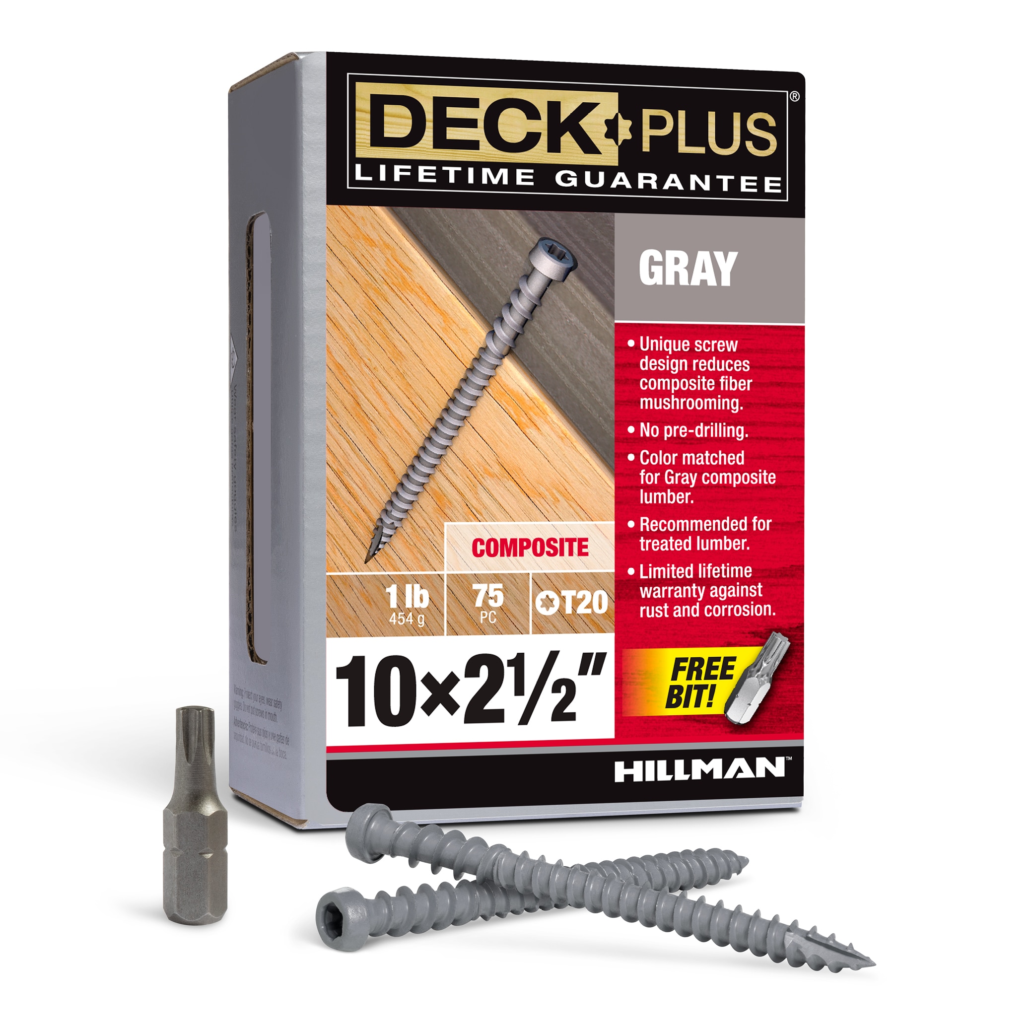 Deck Plus 48439 #10 x 2-1/2-in Composite Deck Screws ( 75 -Per Box )