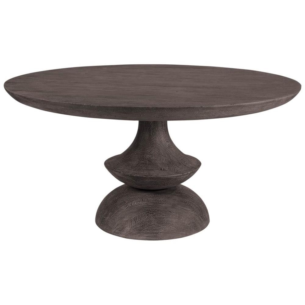 Mercana Crossman 60 In Round Charcoal, Solid Wood Round Dining Table Top