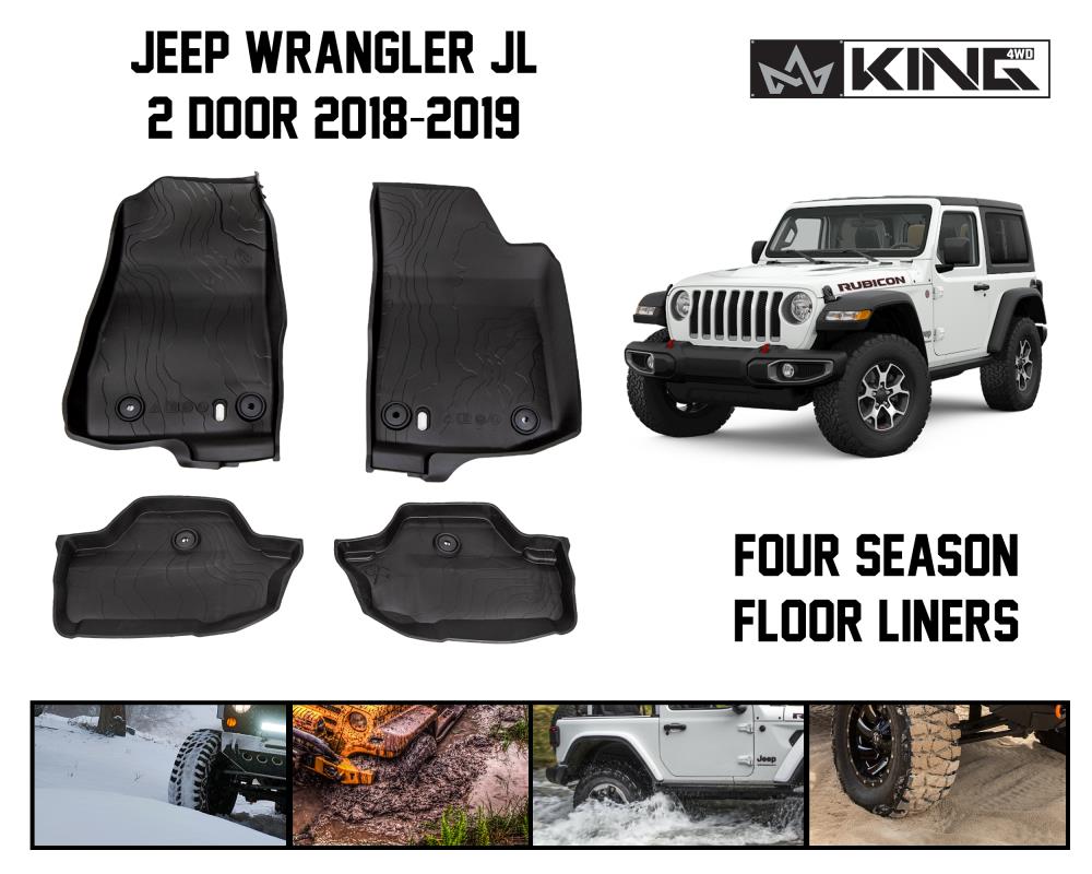 King 4WD King 4WD Premium Four-Season Floor Liners Front and Rear Passenger  Area Jeep Wrangler JL 2 Door 2018-Current in the Interior Car Accessories  department at 