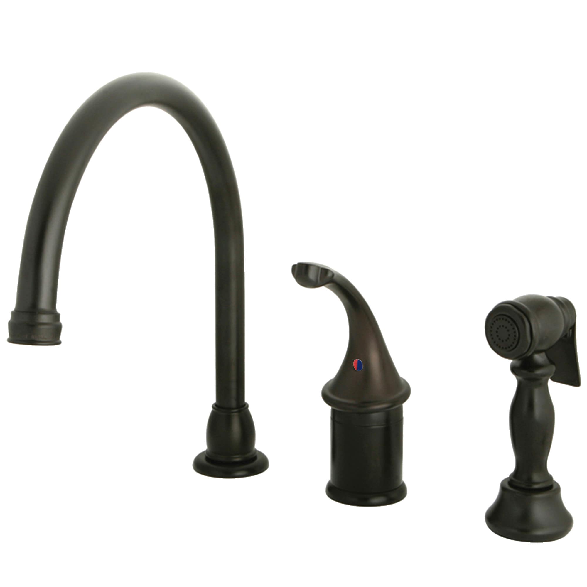 Kingston Brass WLKB3815GLBS Georgian Oil-rubbed bronze Single Handle Deck-mount Kitchen Faucet with Sprayer ( Side Sprayer Included )