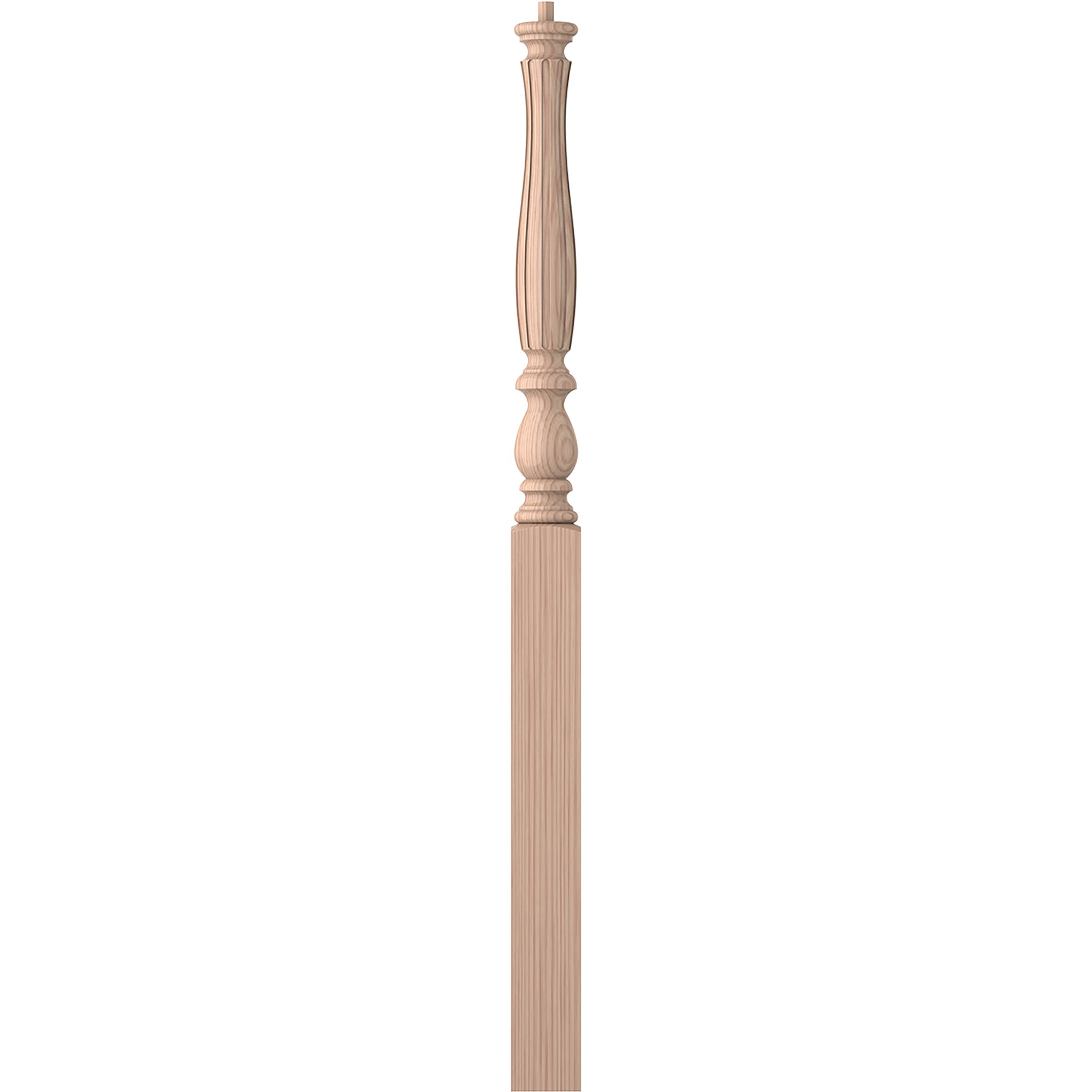 L.J. Smith Stair Systems LJF-3914-B Harbor 3.25-in x 50-in Unfinished Beechwood Starting Stair Newel Post