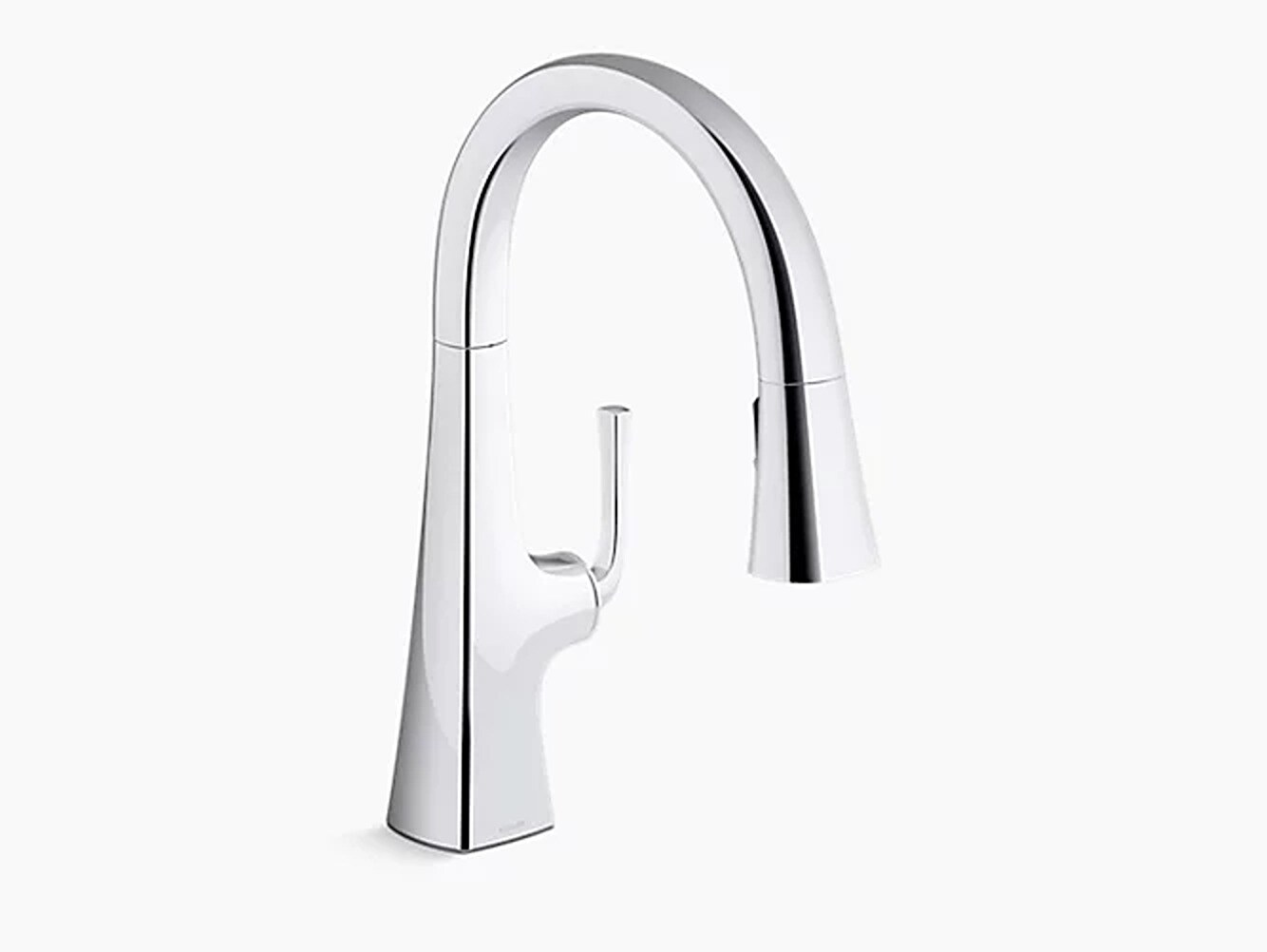 KOHLER K-22063-CP Polished Chrome Single Handle Deck-mount Pull-down Kitchen Faucet with Sprayer