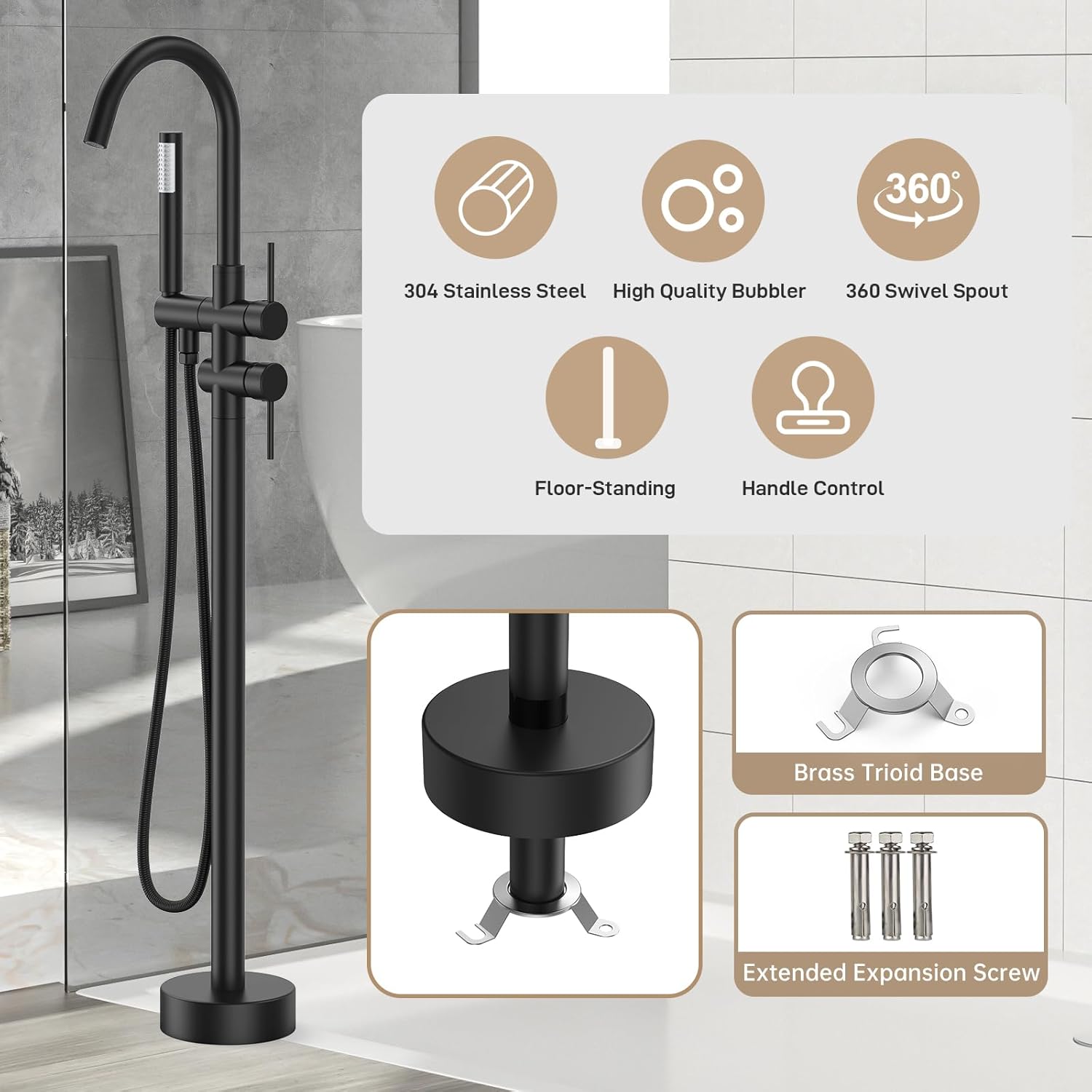 Garvee DHZ-PHO-147C56ON Roman-Tub-Faucets - View #2