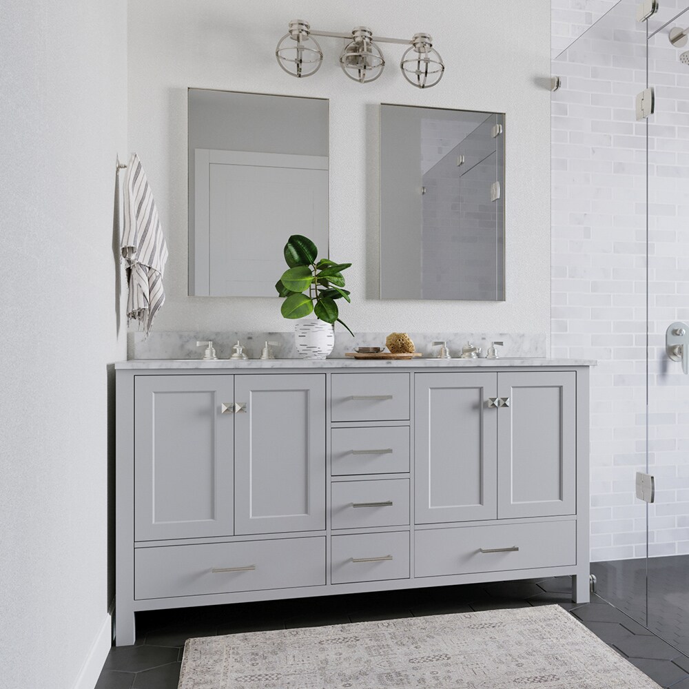 ARIEL Cambridge 60-in White Bathroom Vanity Base Cabinet