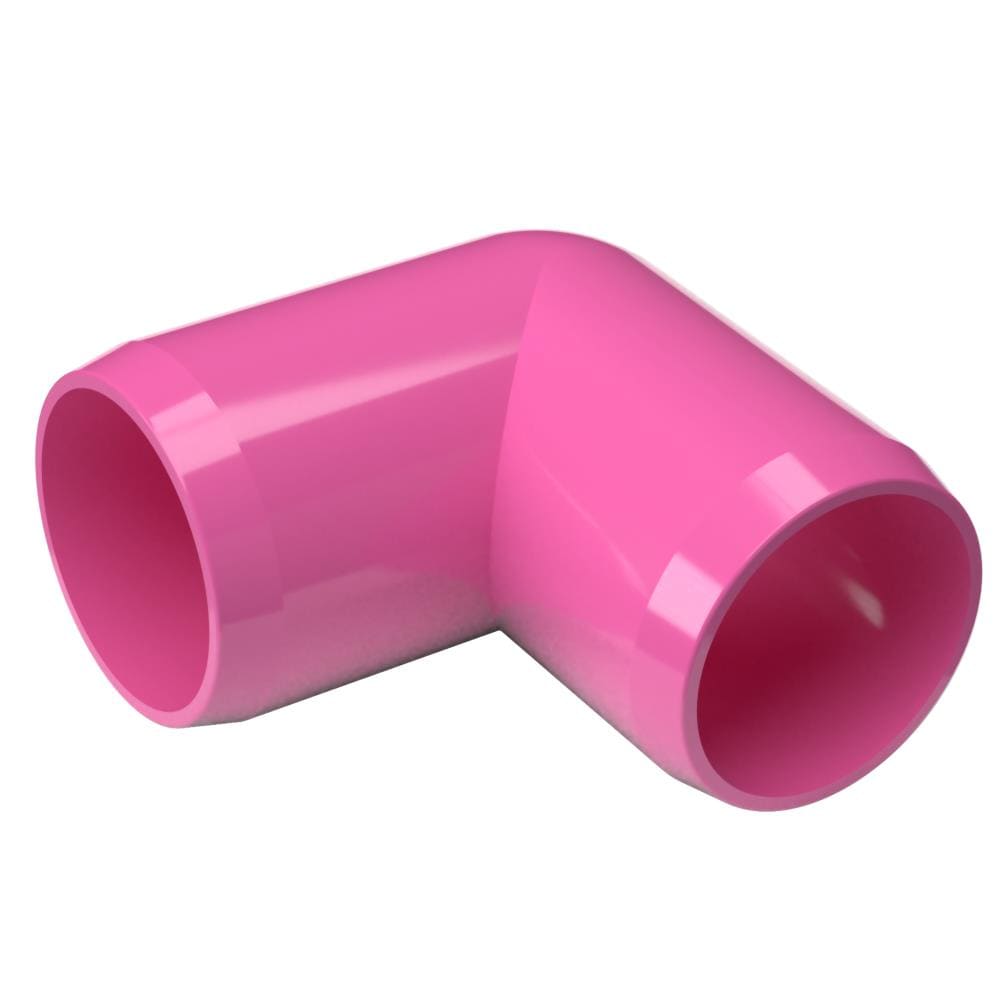 PVC Pipeworks 075-90-PK-8 3/4-in PVC 90-Degree Elbow Furniture Grade Fitting in Pink (8-Pack)