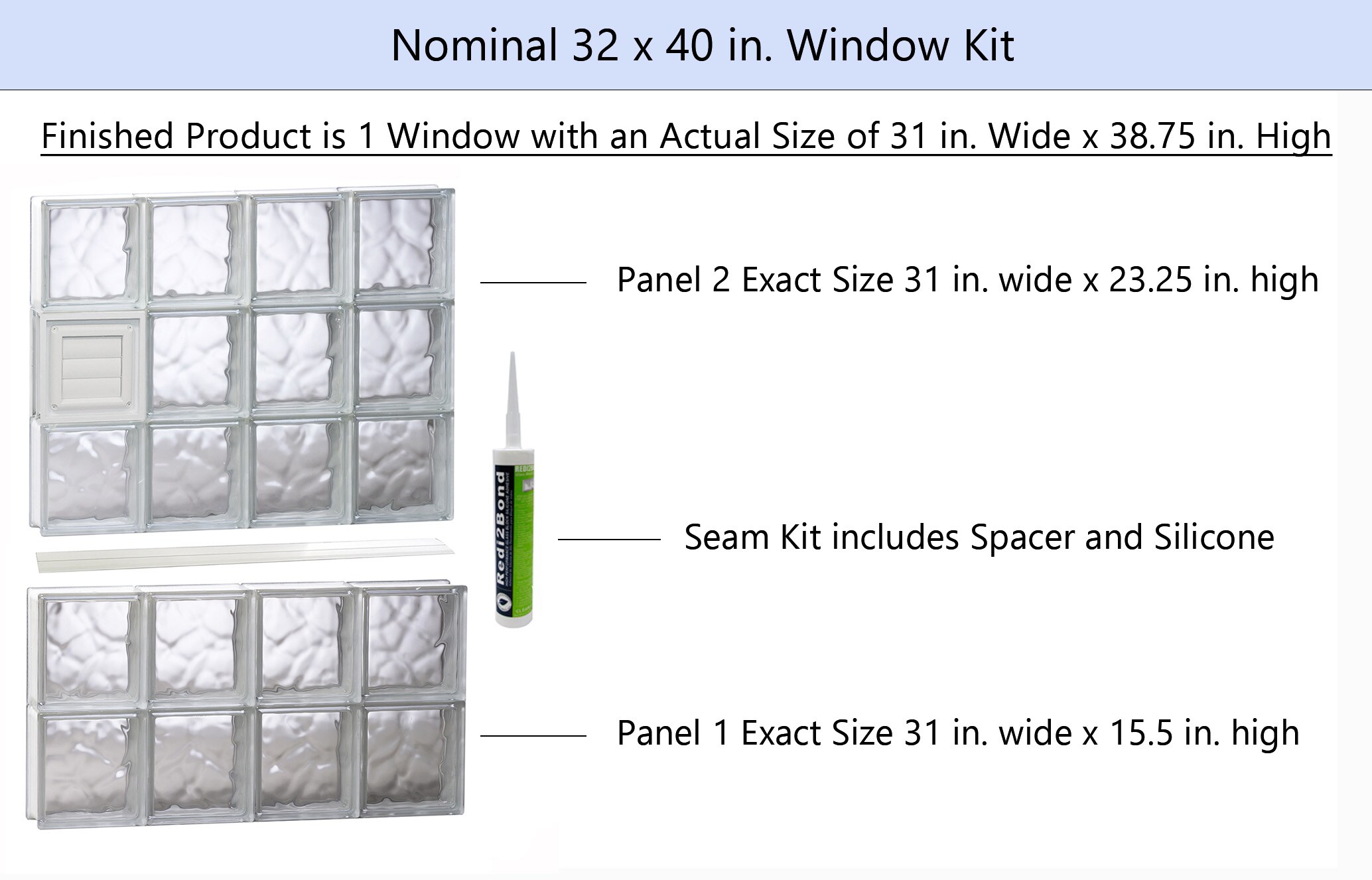 REDI2SET D3240DC Glass-Block-Windows - View #2