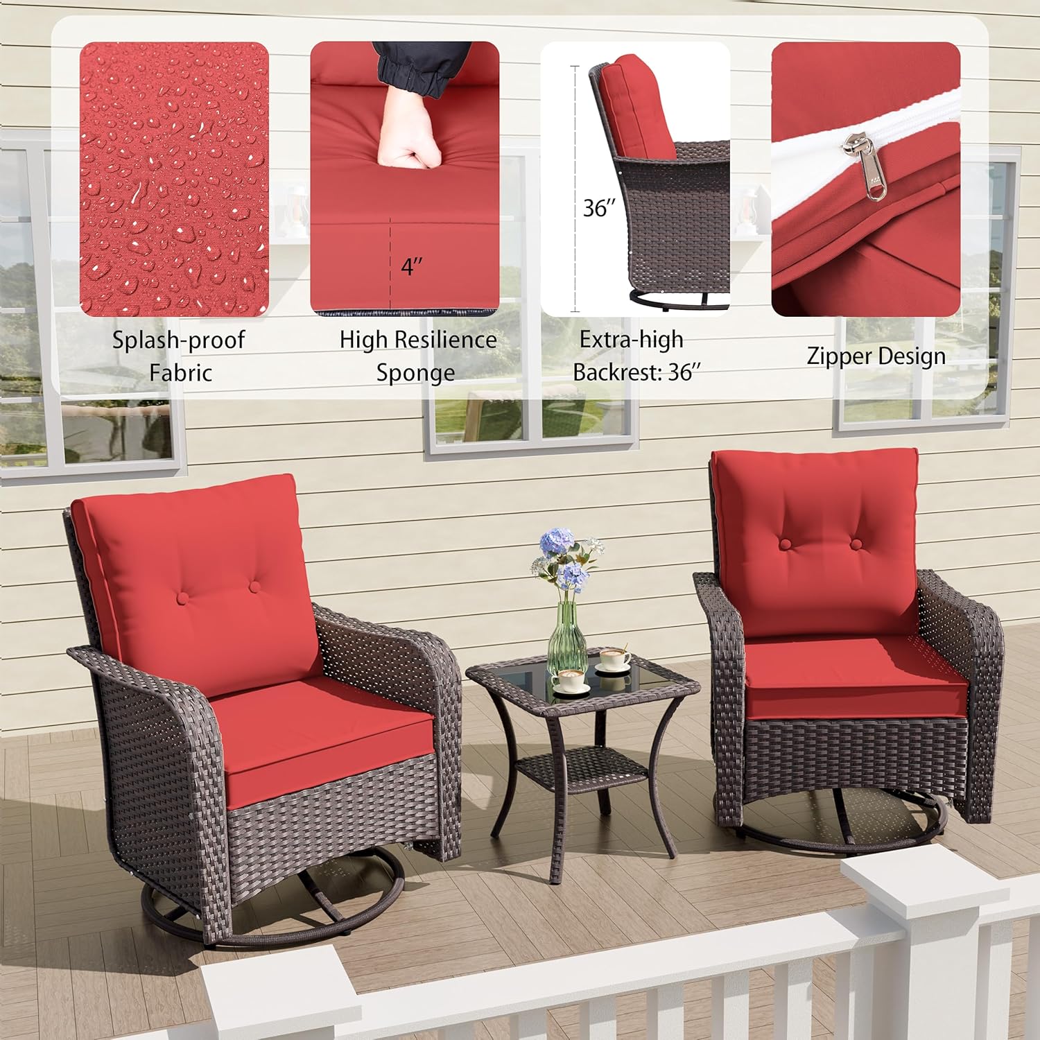 ALAULM LS-SRC-RED Patio-Chairs - View #2