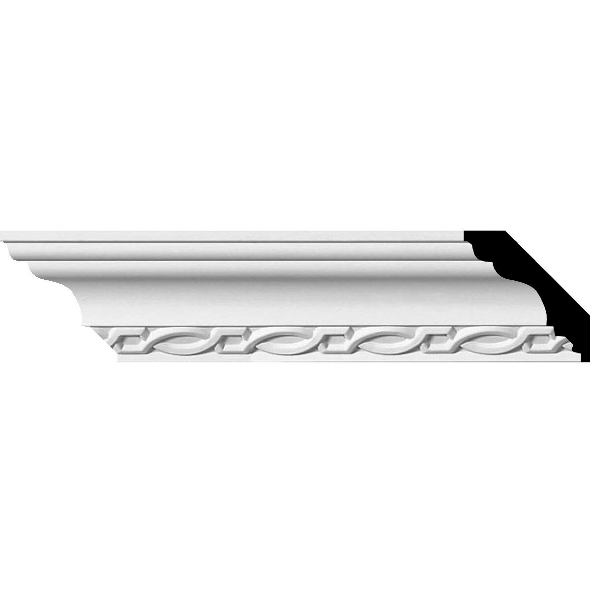 Primed White Polyurethane Crown Moulding with Decorative Trim