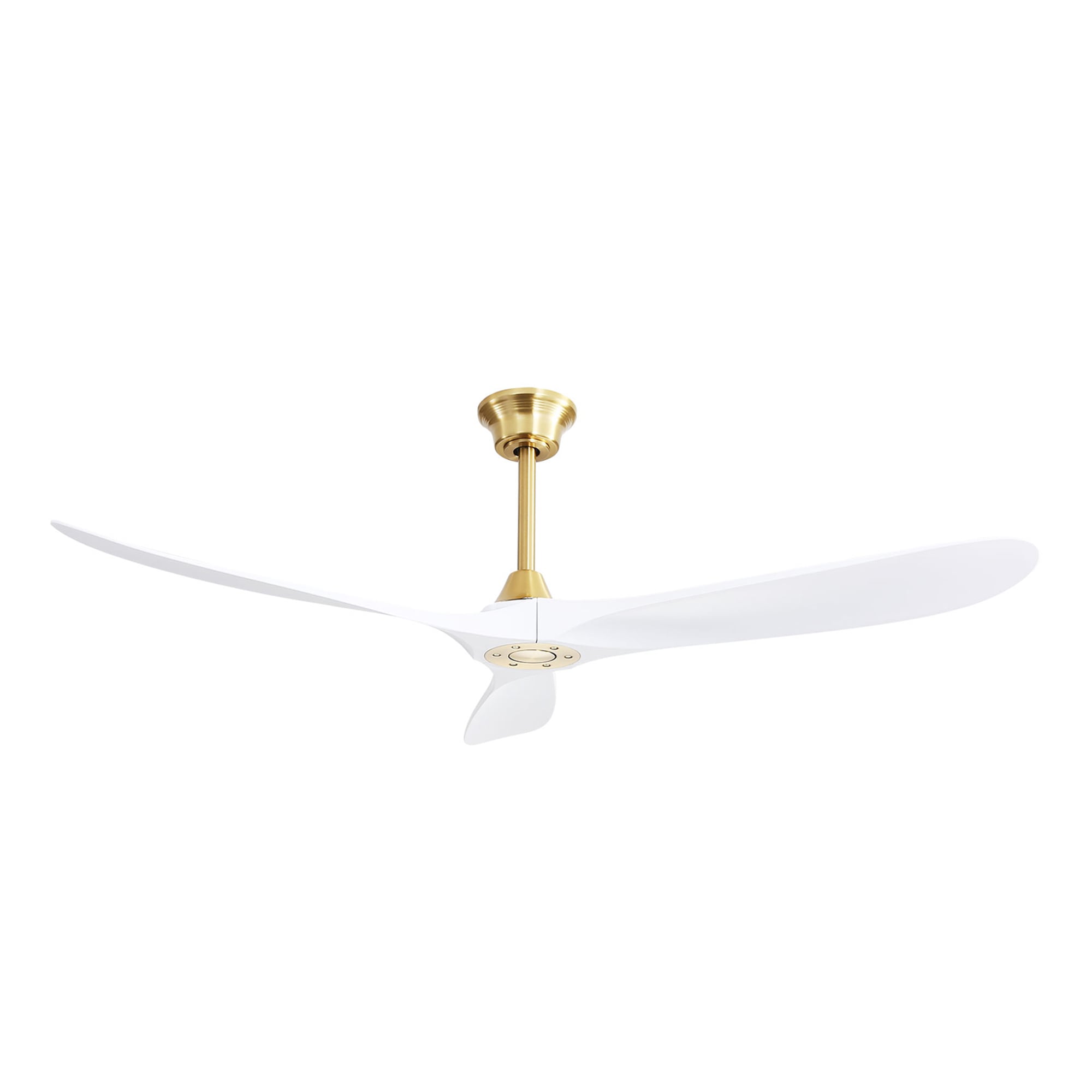 SINOFURN SYB570078SL 60-in Outdoor Smart Gold + White with ABS Blades Ceiling Fan Without Light and Remote ( 3 -Blade )