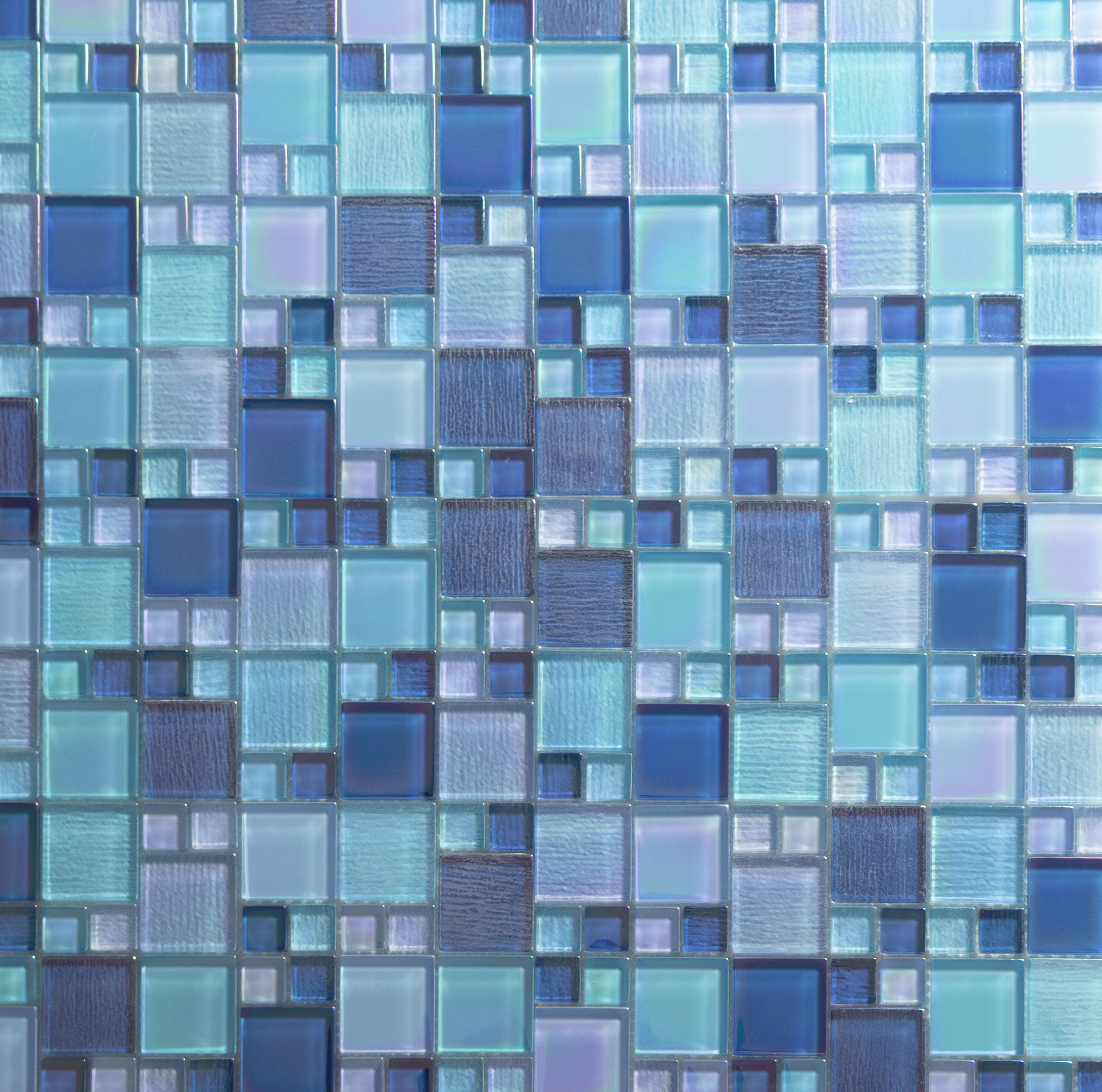 WS Tiles - Crystals Blue/White 12 in. x 12 in. Square Glass Mosaic Wall Tile (22 Sq. ft / CASE)