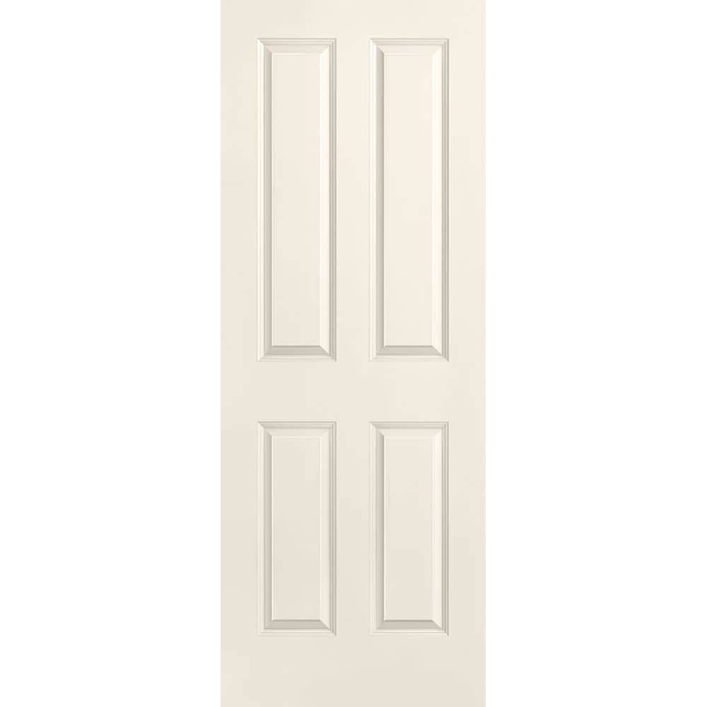 Masonite 1316410 Traditional 30-in x 80-in Moonglow 4 panel square Smooth Solid core Prefinished Molded composite Slab Door