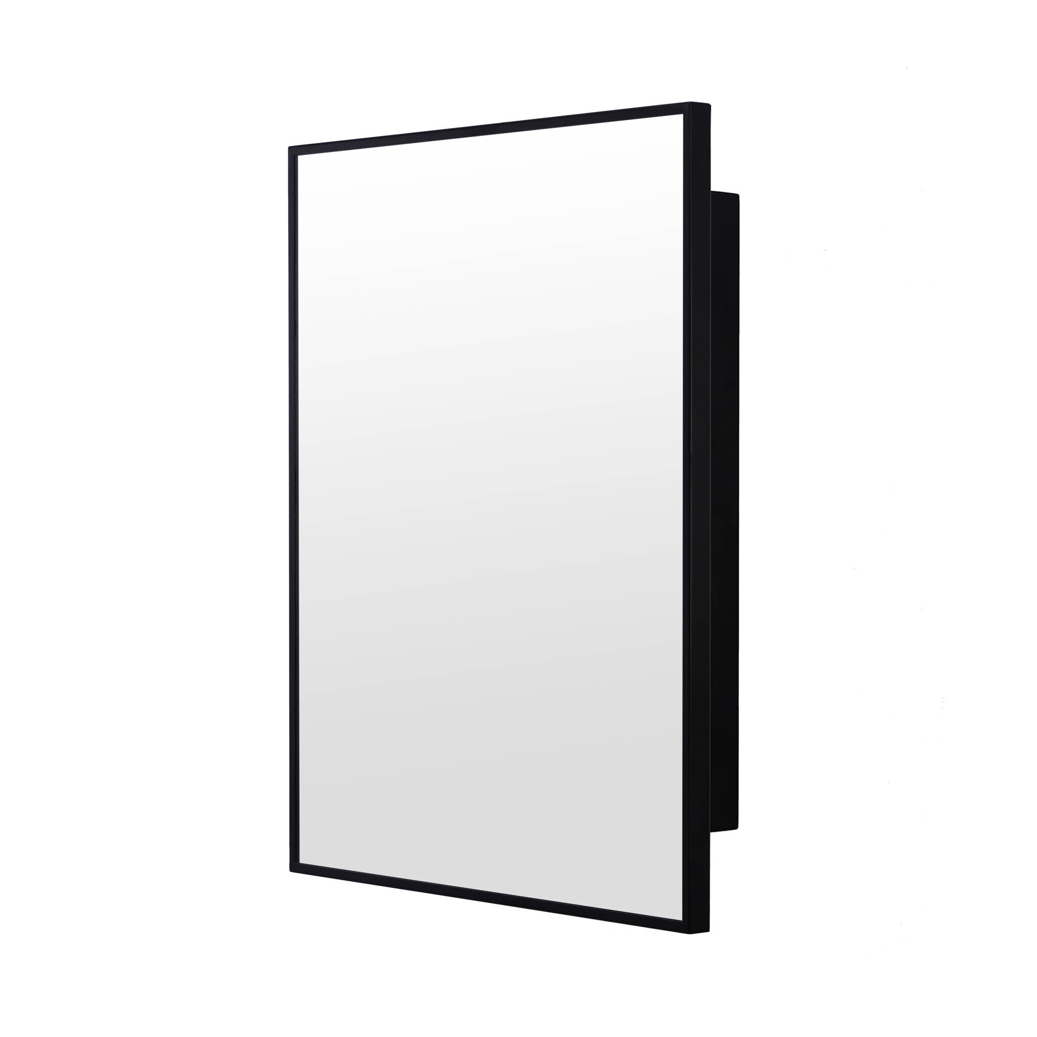 22-in x 28-in Surface Mount Black Mirrored Medicine Cabinet in the ...