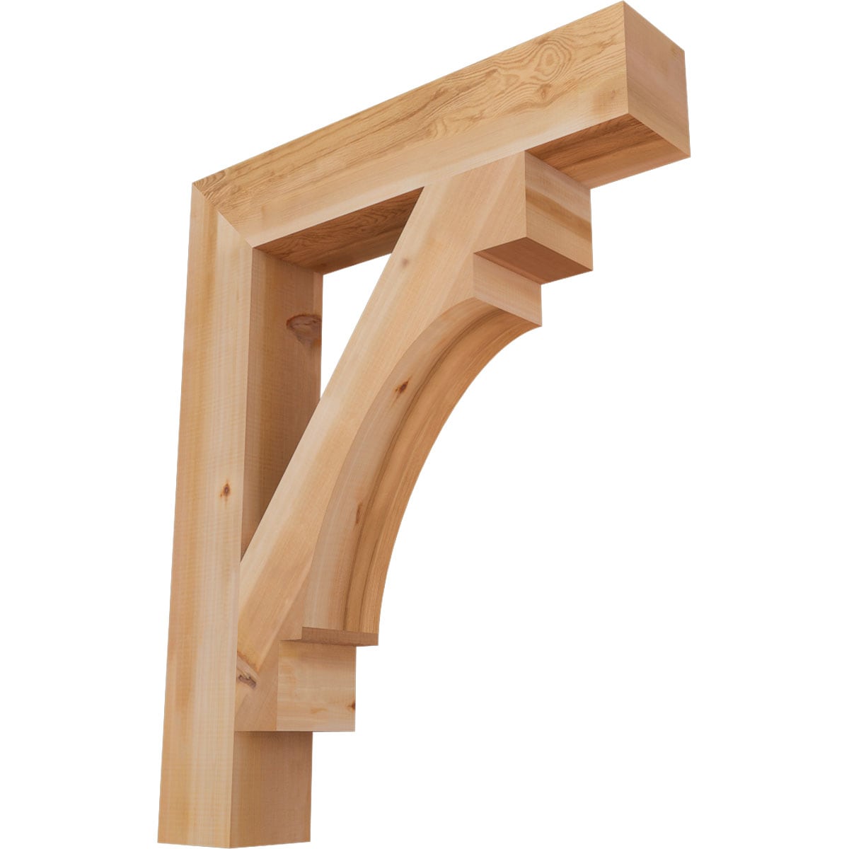 Ekena Millwork BKT06X32X40MRC05SWR Merced block smooth 5-1/2-in x 32-in x 40-in Western red cedar Brown Wood Standard bracket