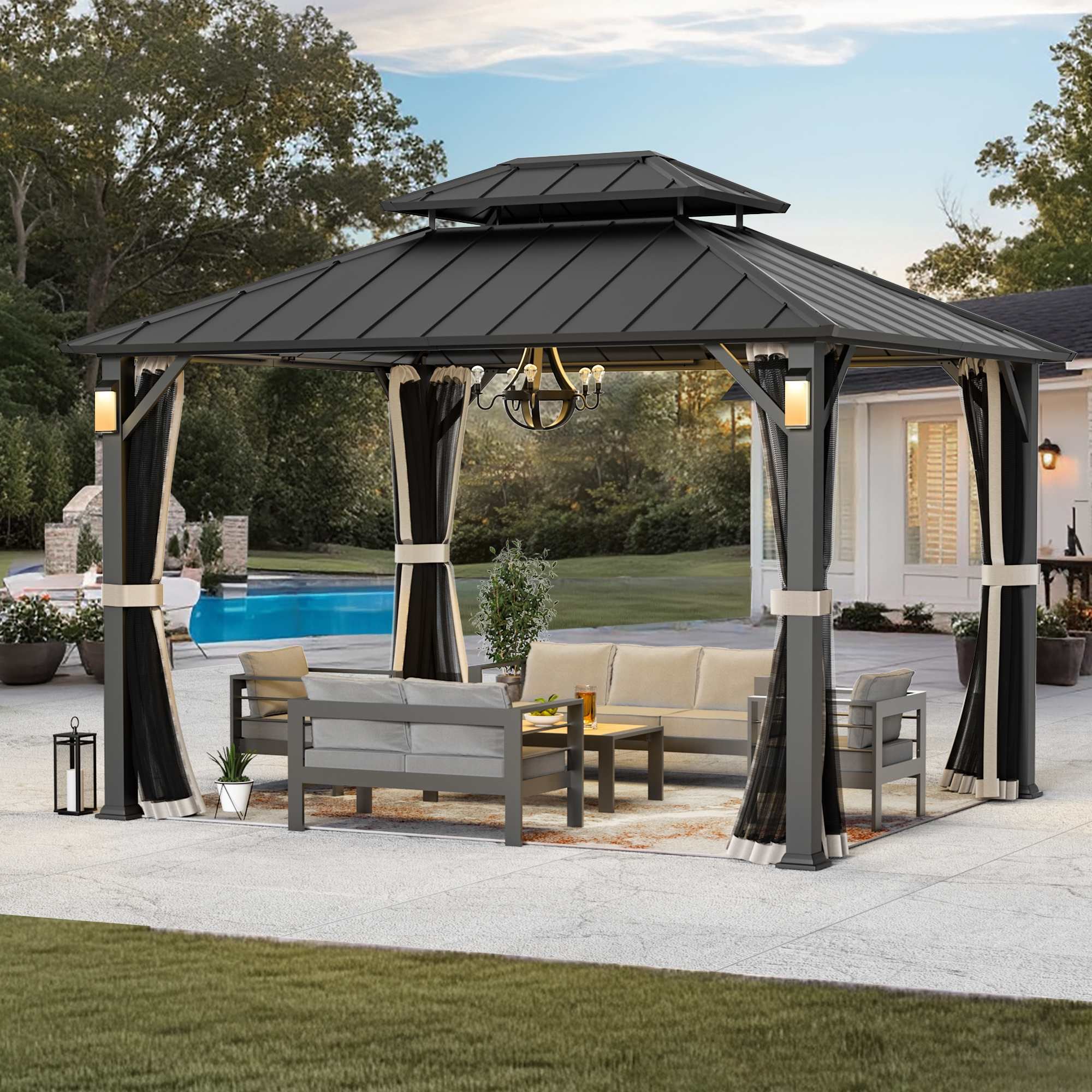 Modern Shade IG10600094C-1012N Wood-Resin-Gazebos - View #3