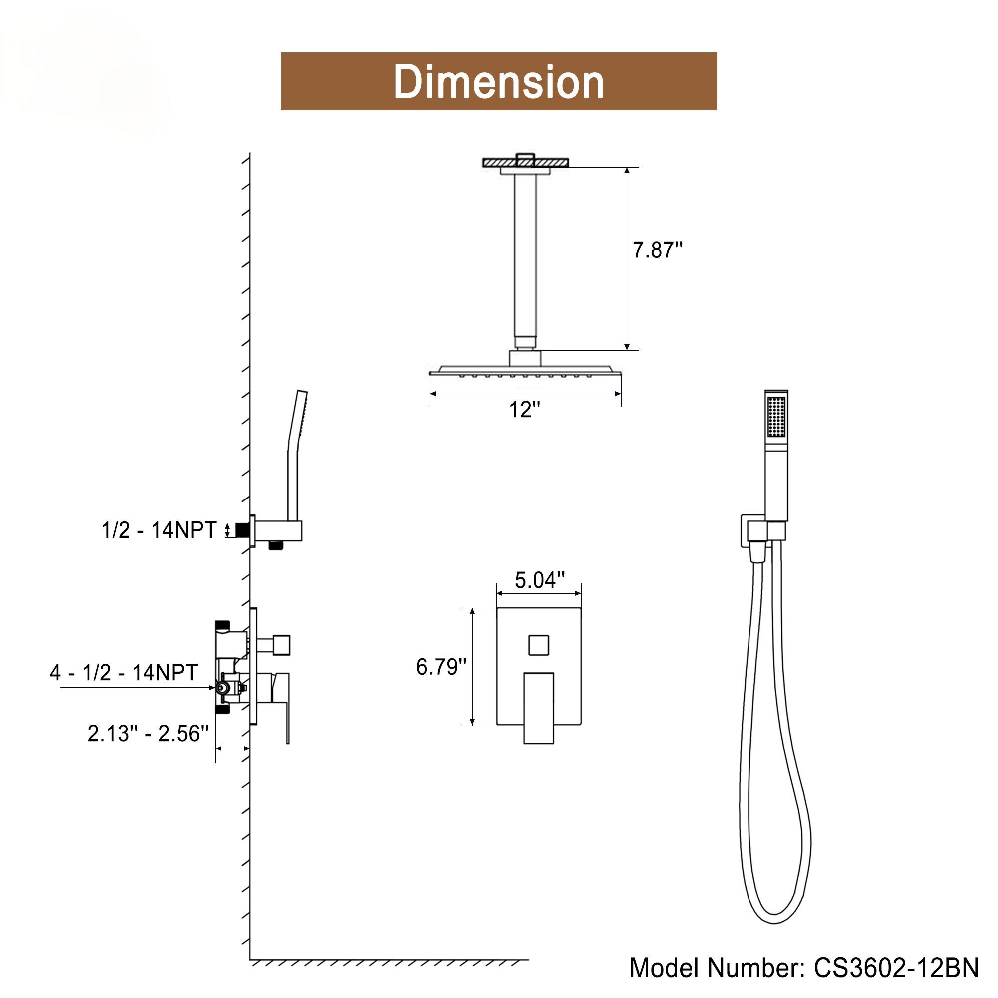 Clihome CL-027ORB-SL Showerhead-Bar-Panels - View #8