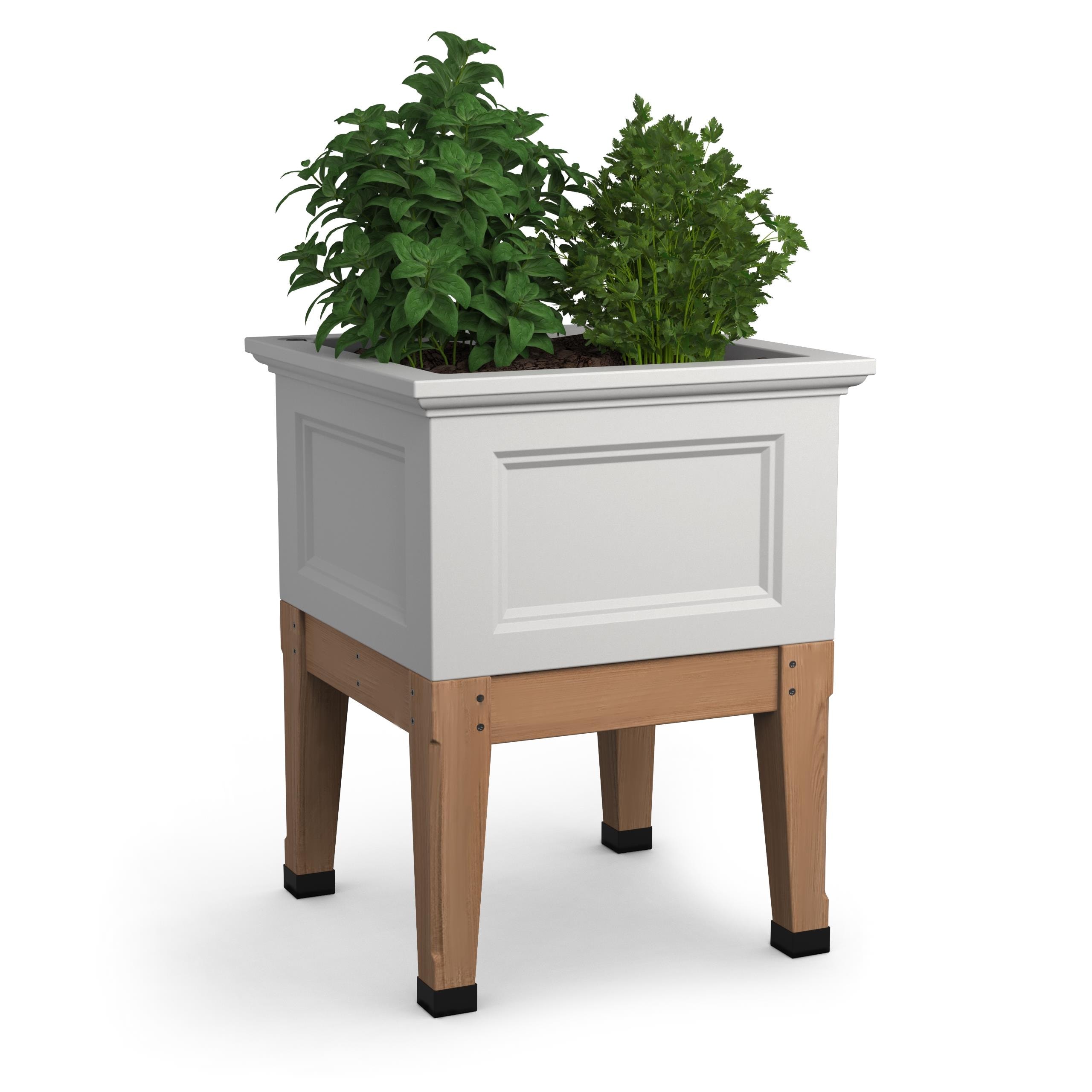 Mayne 4888-W 2.11-cu ft 24-in W x 24-in L x 30-in H Elevated White Plastic Raised Garden Bed