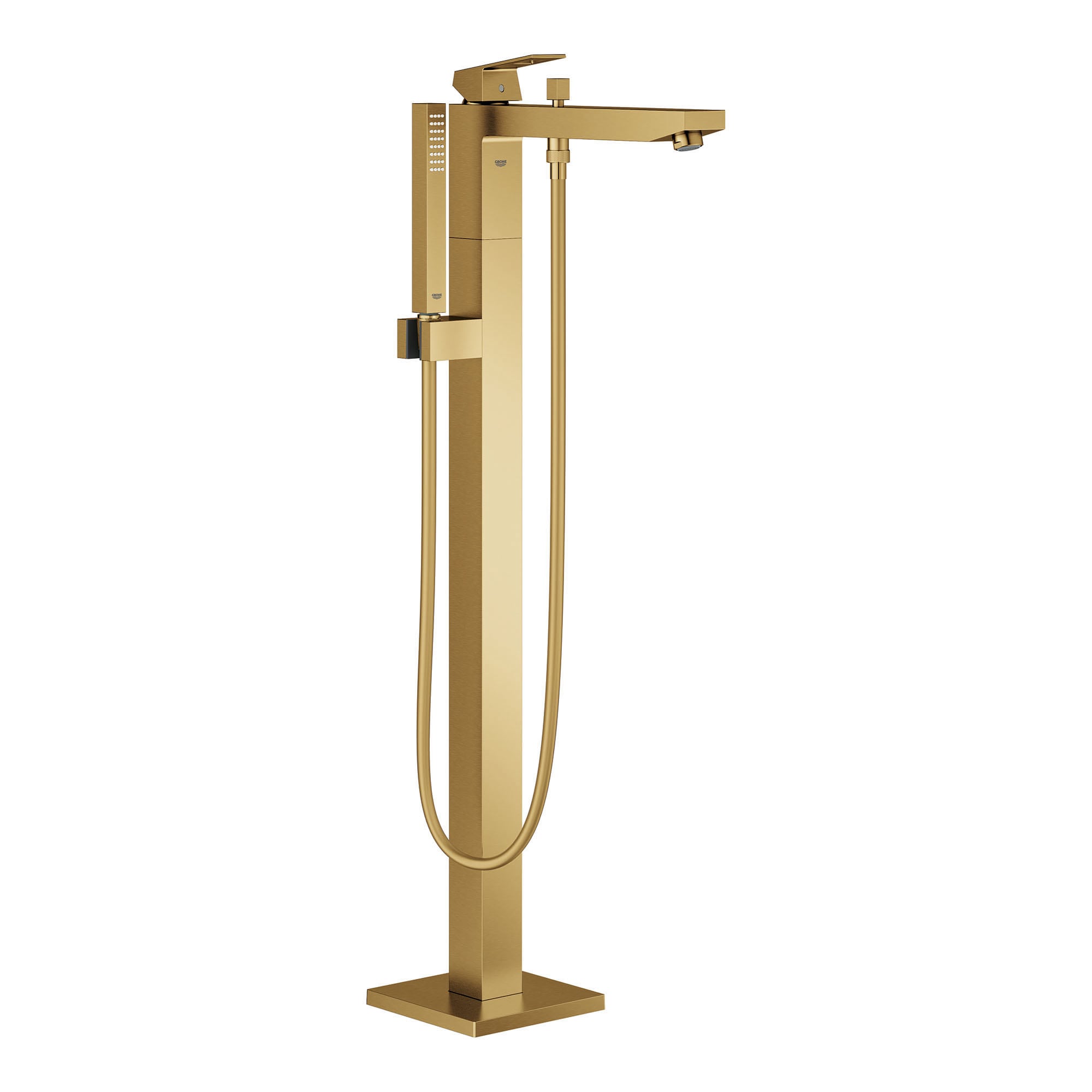 GROHE 23672GN1 Brushed Gold 1-handle Freestanding High-arc Bathtub Faucet with Hand Shower