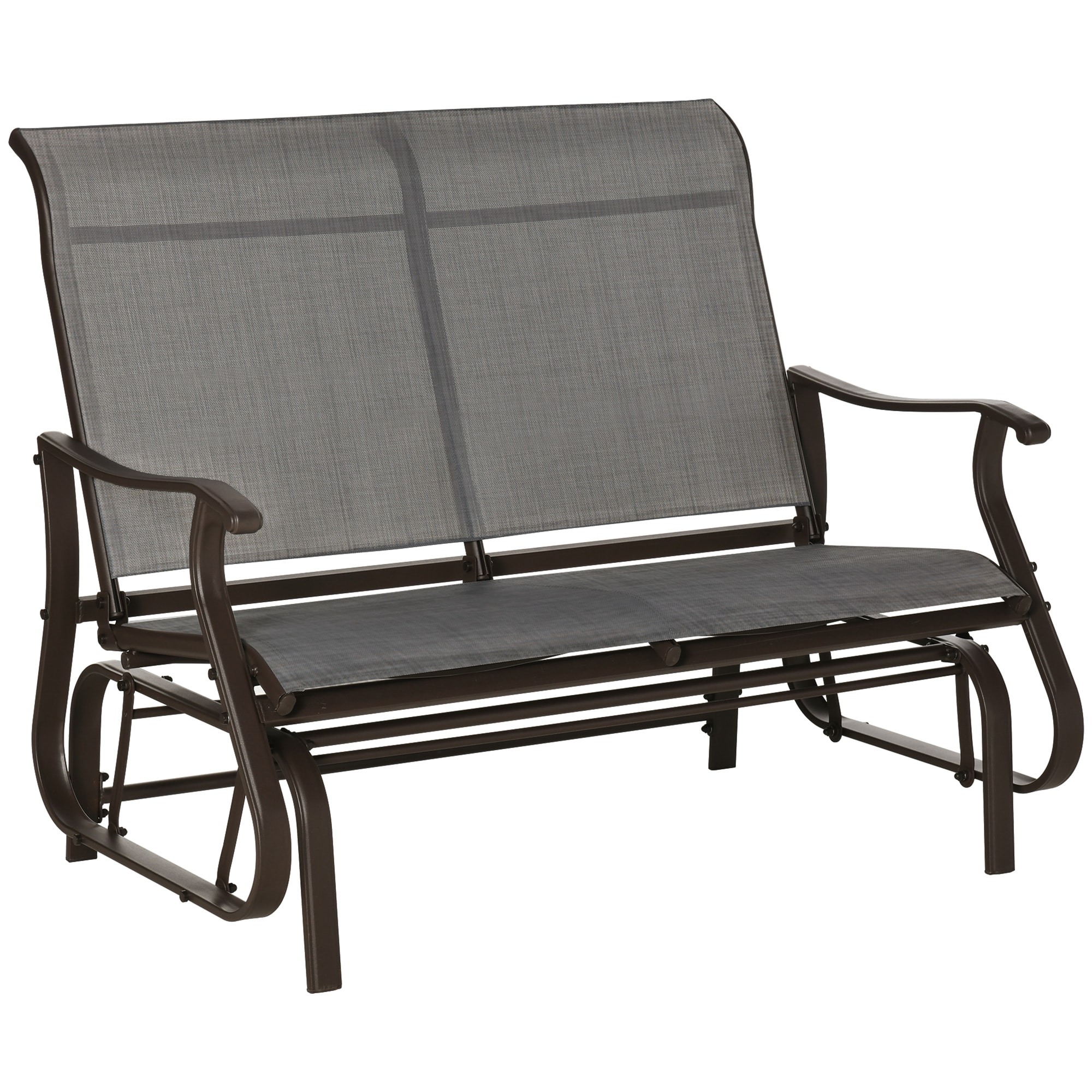 EXTRAUP - Patio Bench 46.75-in W x 30.5-in H Gray Steel Garden Bench