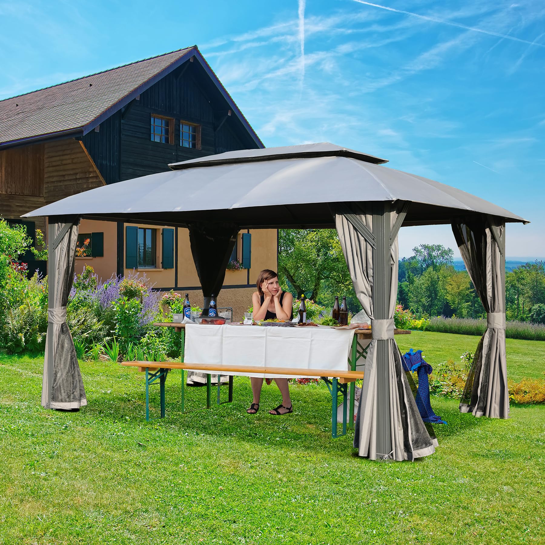 JIMSMAISON BOCPCG38GR Wood-Resin-Gazebos - View #4