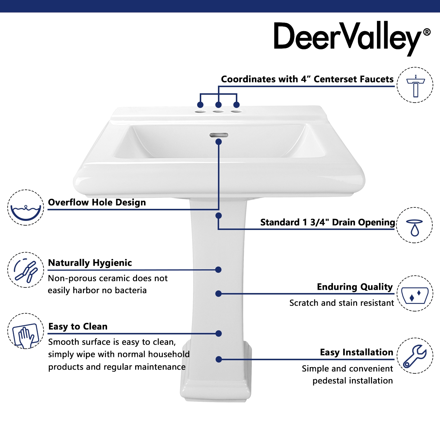 DeerValley DV-1P521 Complete-Pedestal-Lavatories - View #5