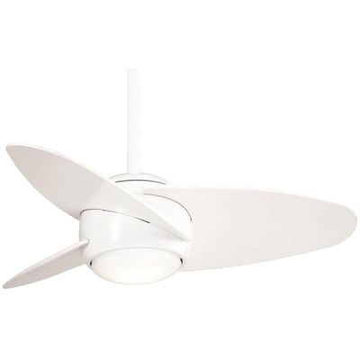 Minka Aire Slant 36 In White Led Indoor, Space Ceiling Fan
