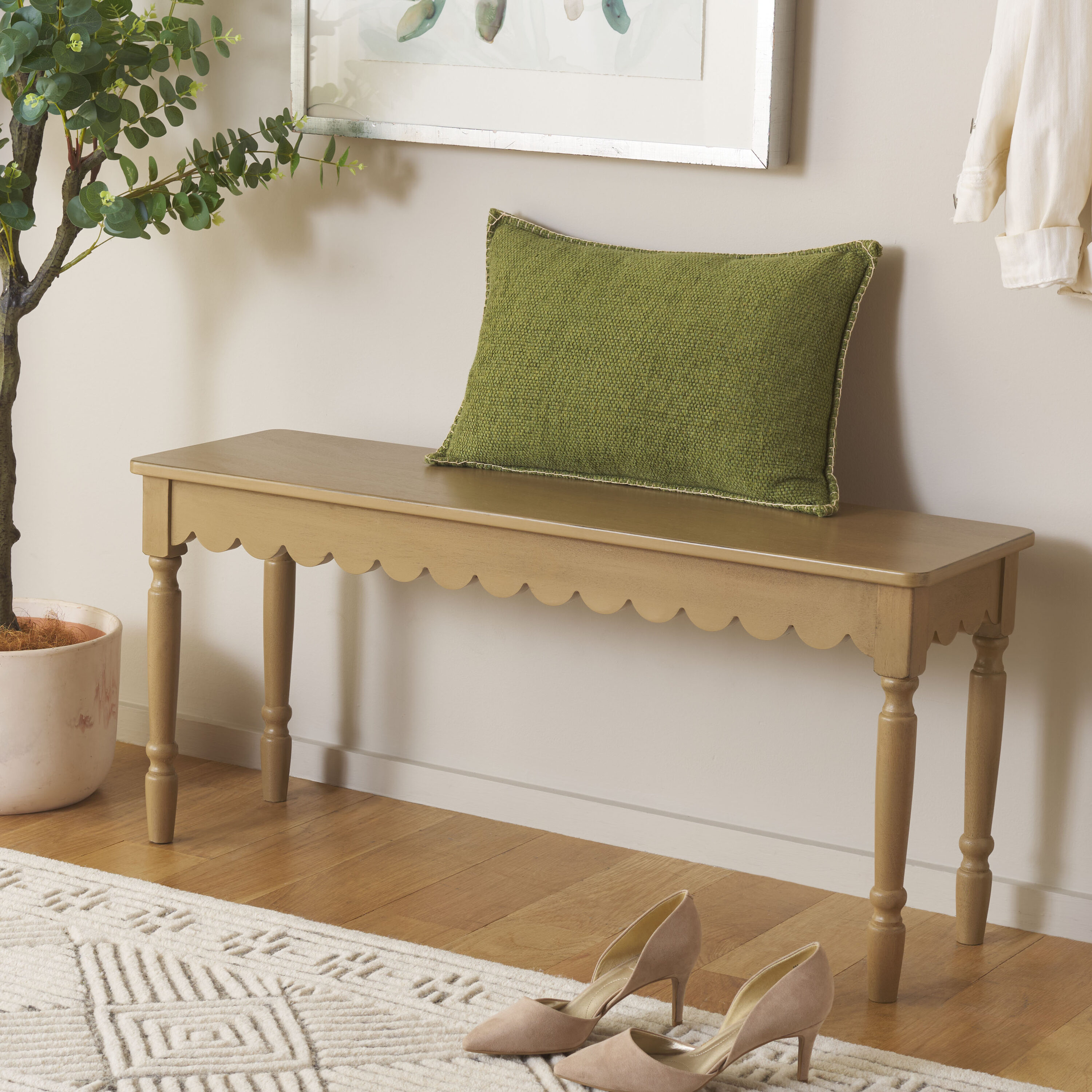 Safavieh BCH5704C Rustic Desert Brown Accent Bench 39-in x 11.8-in x 17.7-in