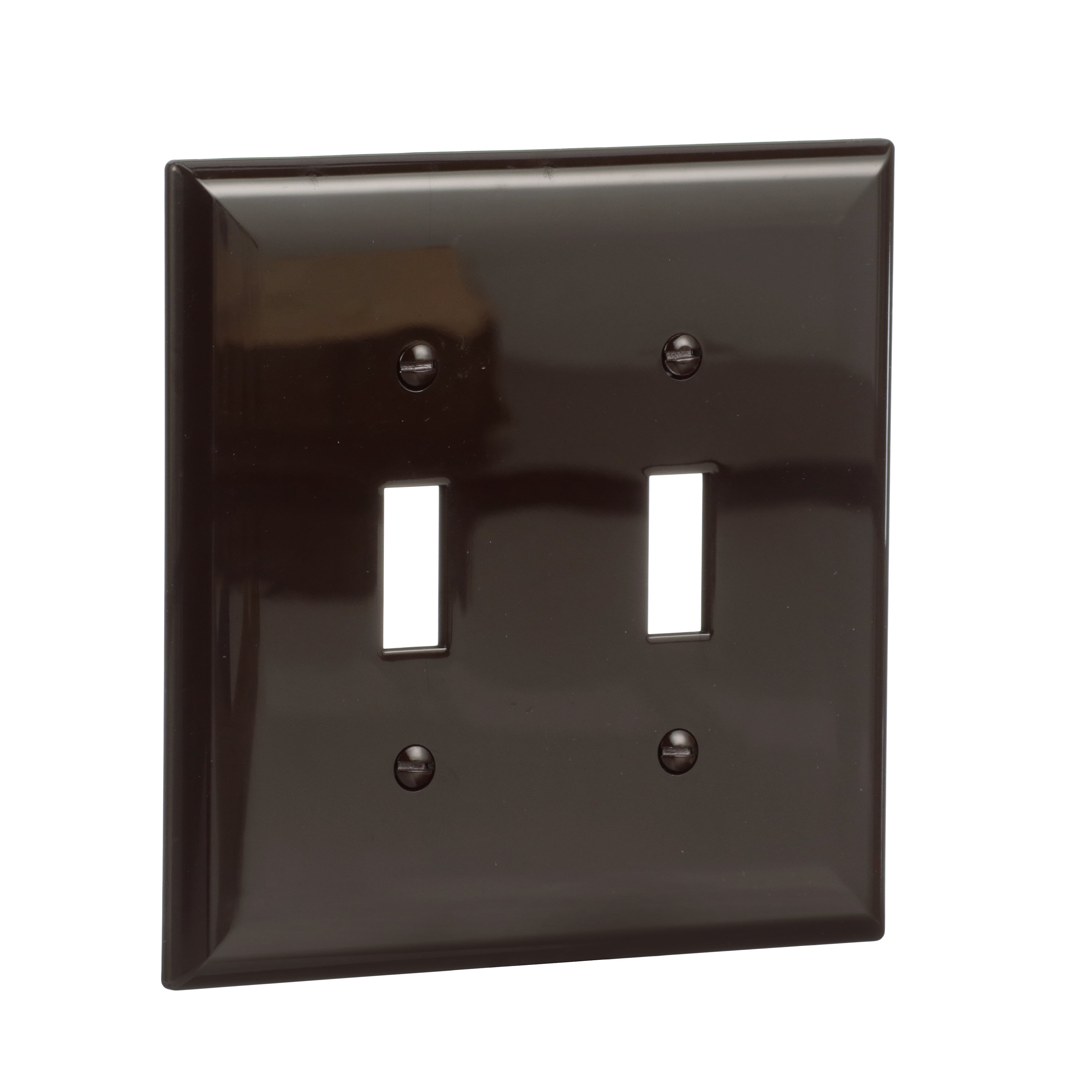 Eaton 2-Gang Midsize Brown Polycarbonate Indoor Toggle Wall Plate In ...