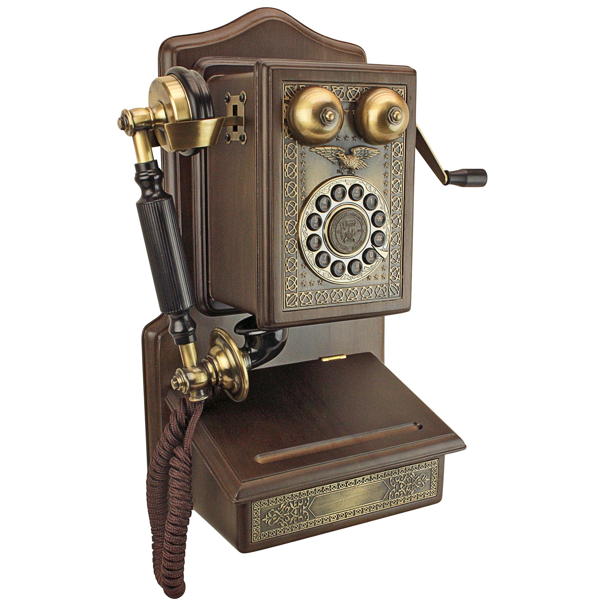 Design Toscano PM1907 9-in W x 17-in H Wood Telephone Country Wall Accent