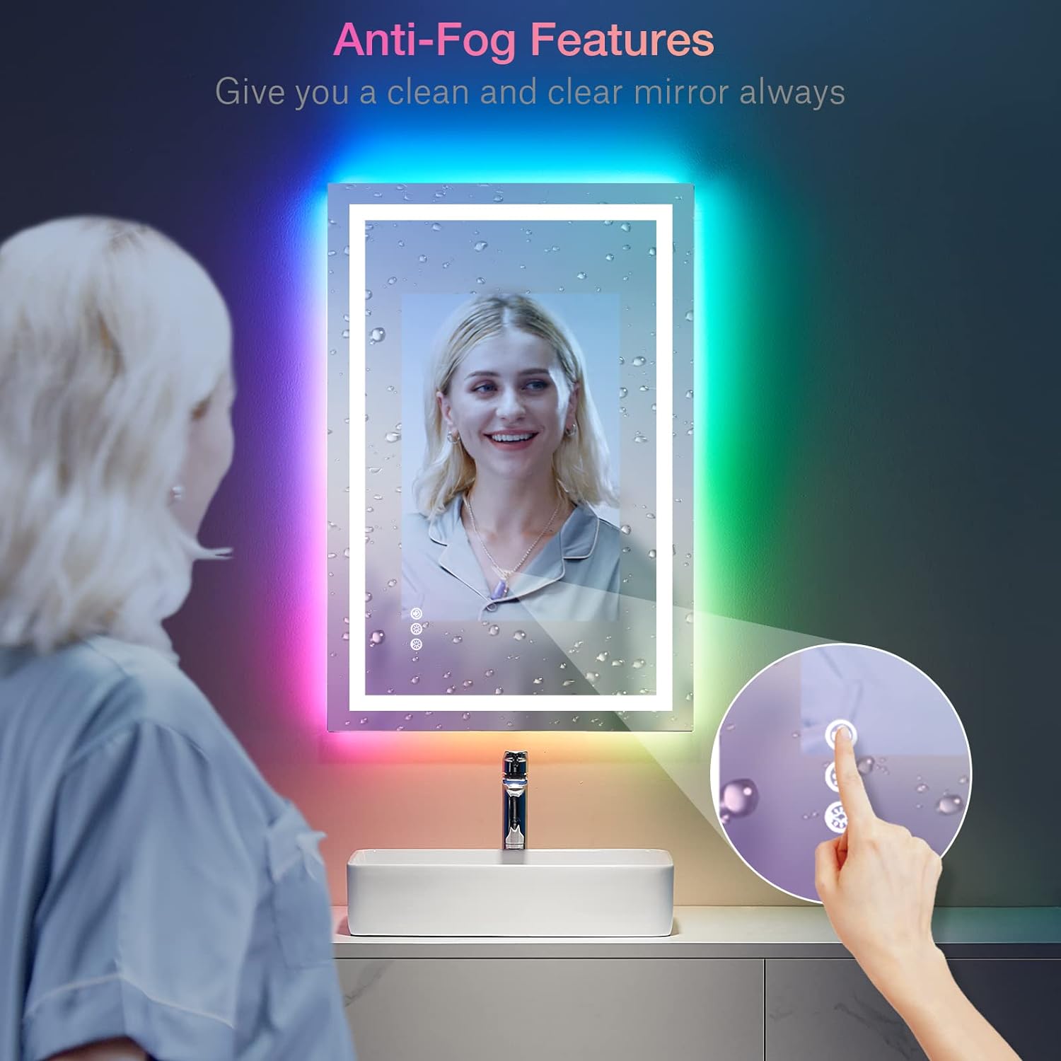 LOAAO L001AC6090RGB Framed-Bath-Mirrors - View #4
