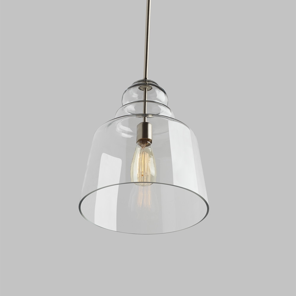 Agatha Brushed Nickel Indoor/Outdoor Vintage Pendant Light