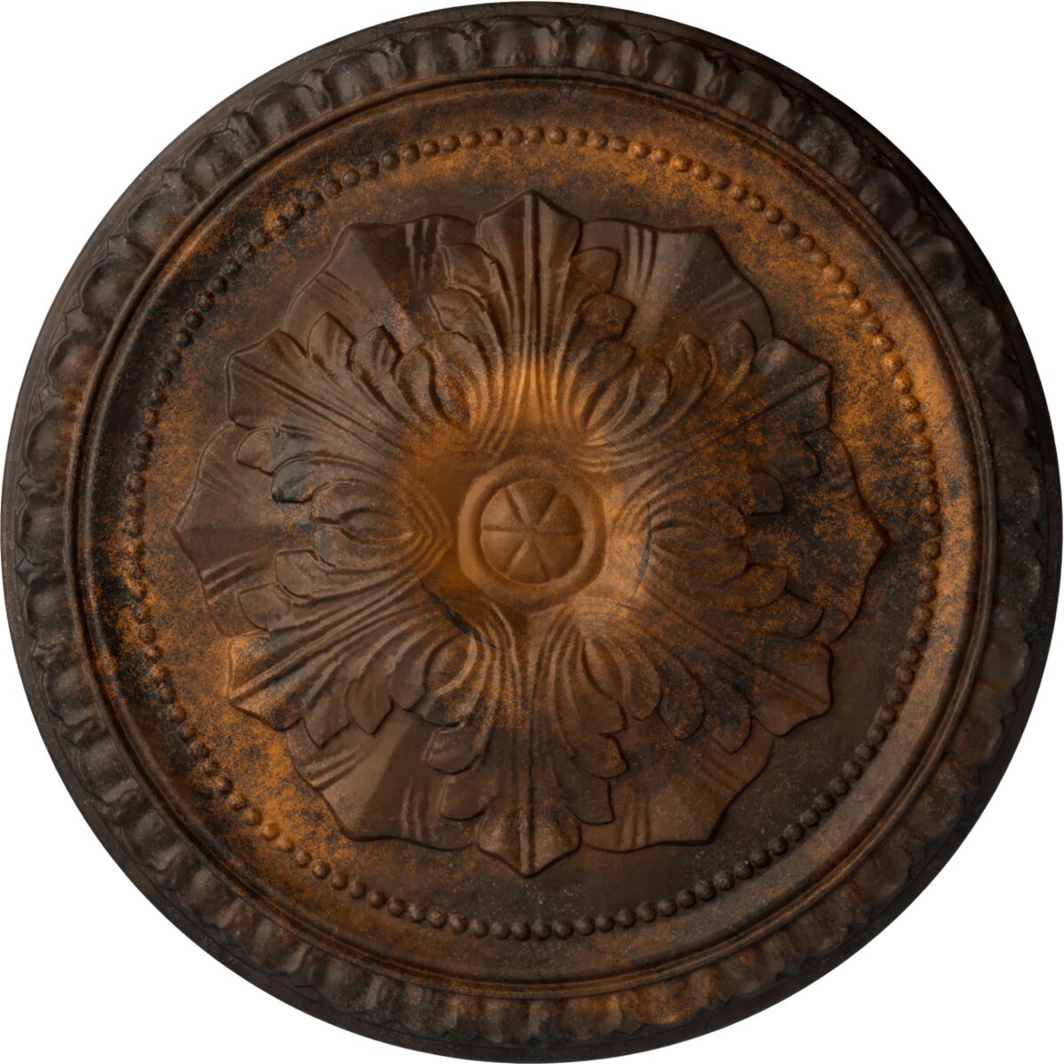 Ekena Millwork CM18RIRUS Richmond 18-in W x 18-in L Painted Rust Polyurethane Whole Ceiling Medallion