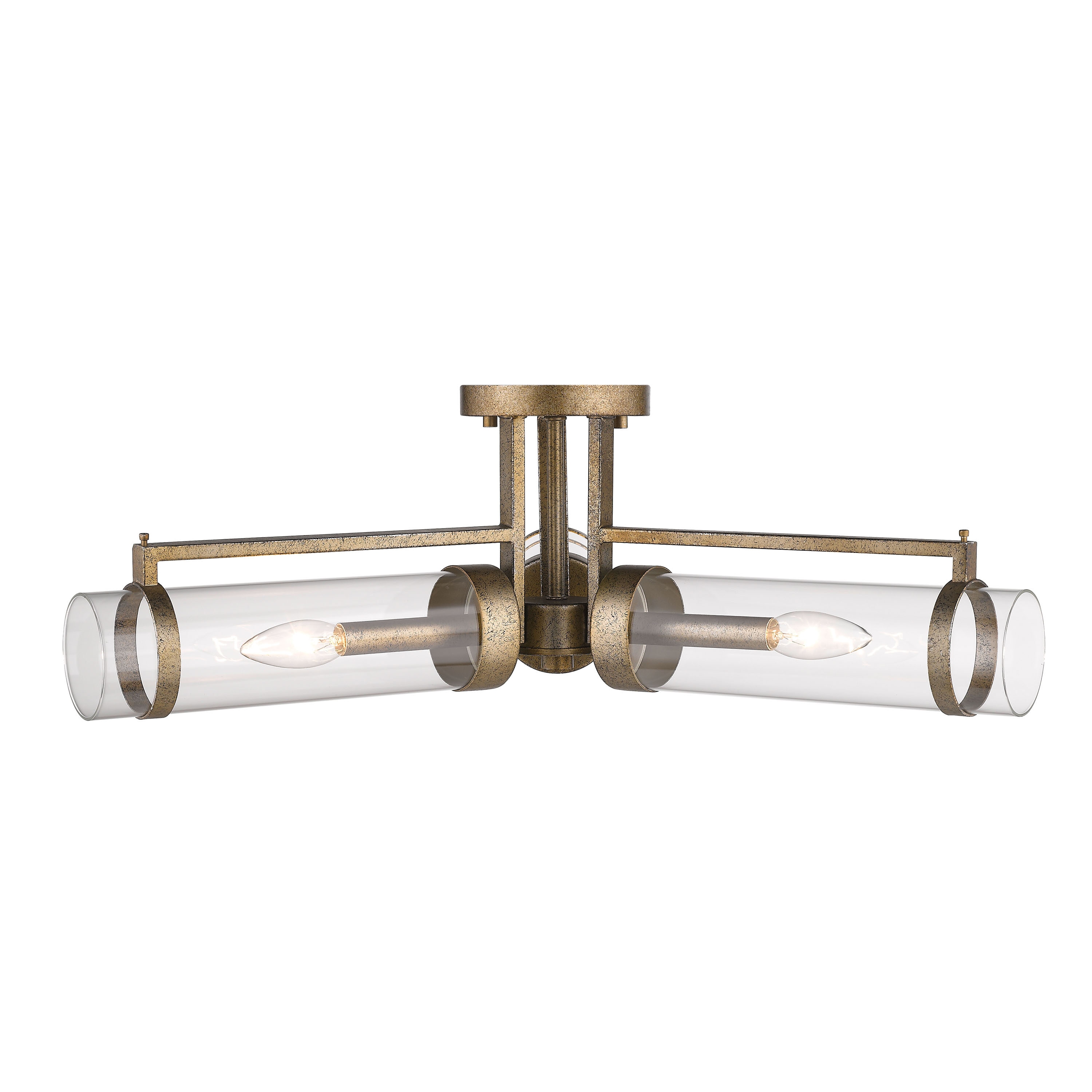 Millennium Lighting 1923-VG Milan 3-Light Matte Gold Flush Mount Light