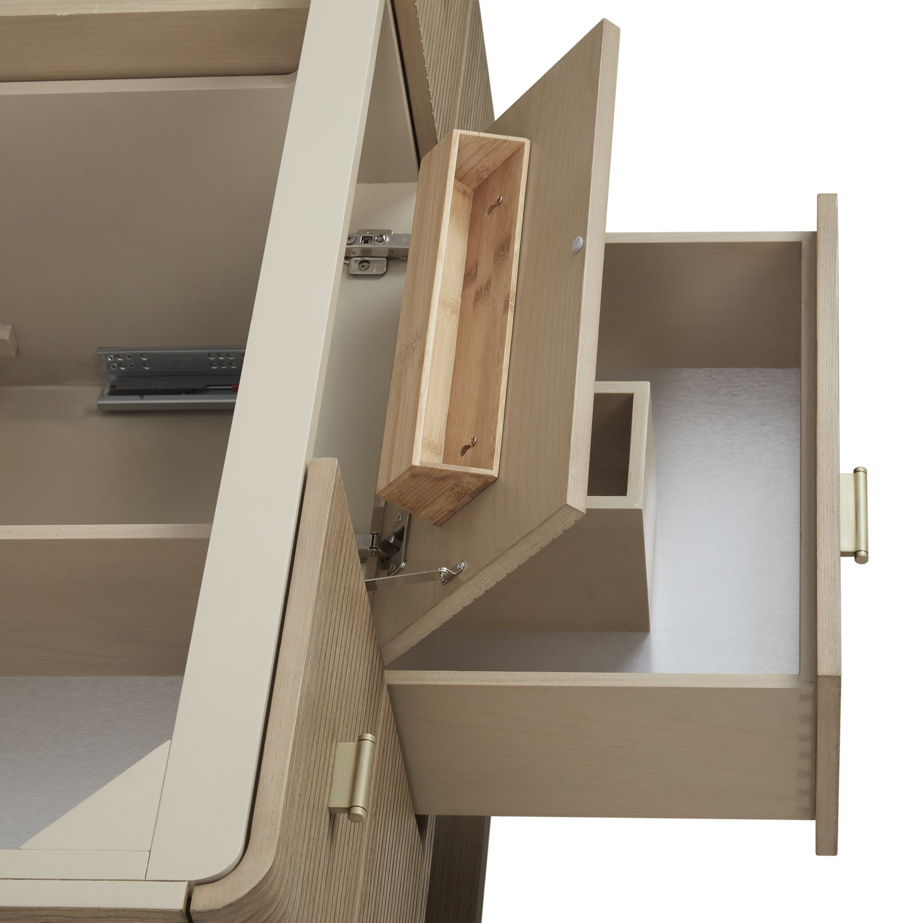 Lucian 48" Pebble Oak Single Vanity with Brass Hardware