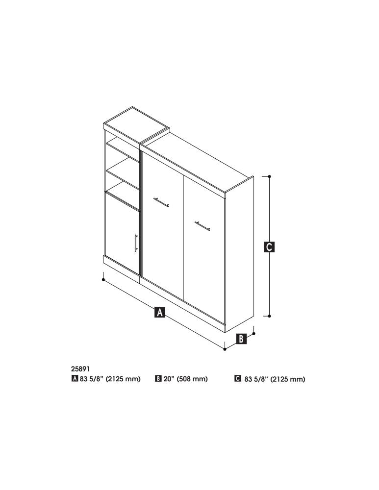 Bestar Nebula Bark Gray Full Composite Murphy Bed at Lowes.com