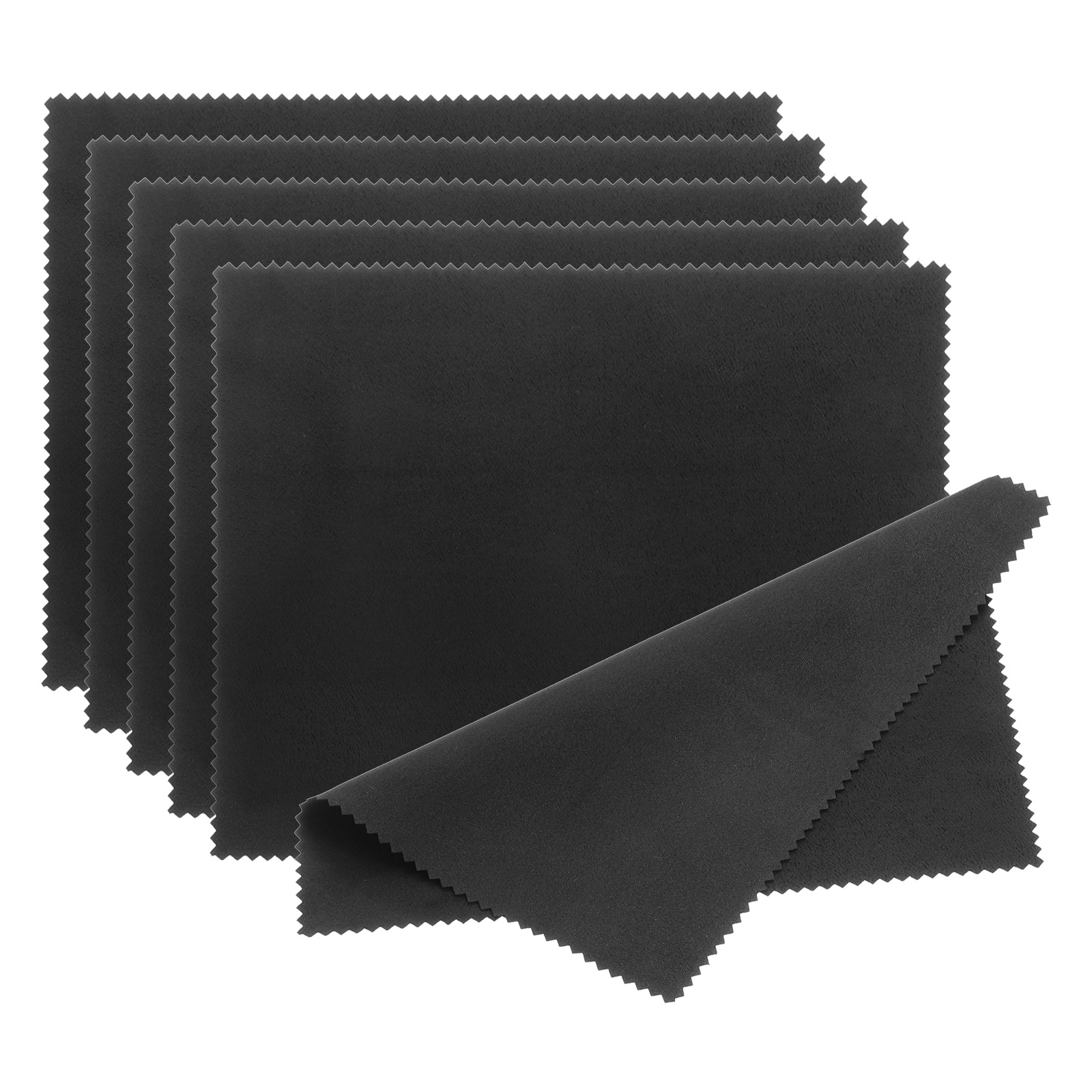 PATIKIL Glasses Cleaning Cloth 7inch x 5.6inch 6pcs Eyeglasses Polishing Cloth Soft Wipe Screen for Camera Lens Eyeglasses Screens Smart Devices Black