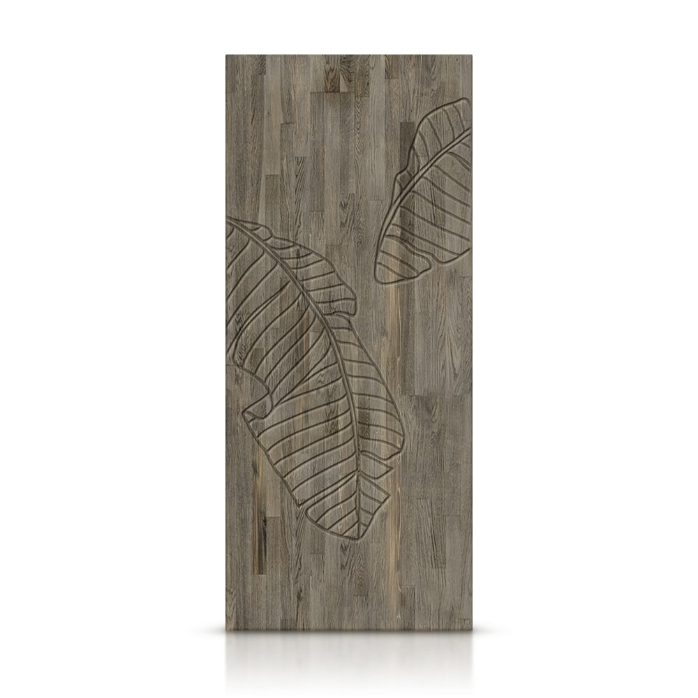 CALHOME DFJ232-96X30-GT DFJ232 30-in x 96-in Weather Gray Textured Hollow core Stained Pine Wood Slab Door