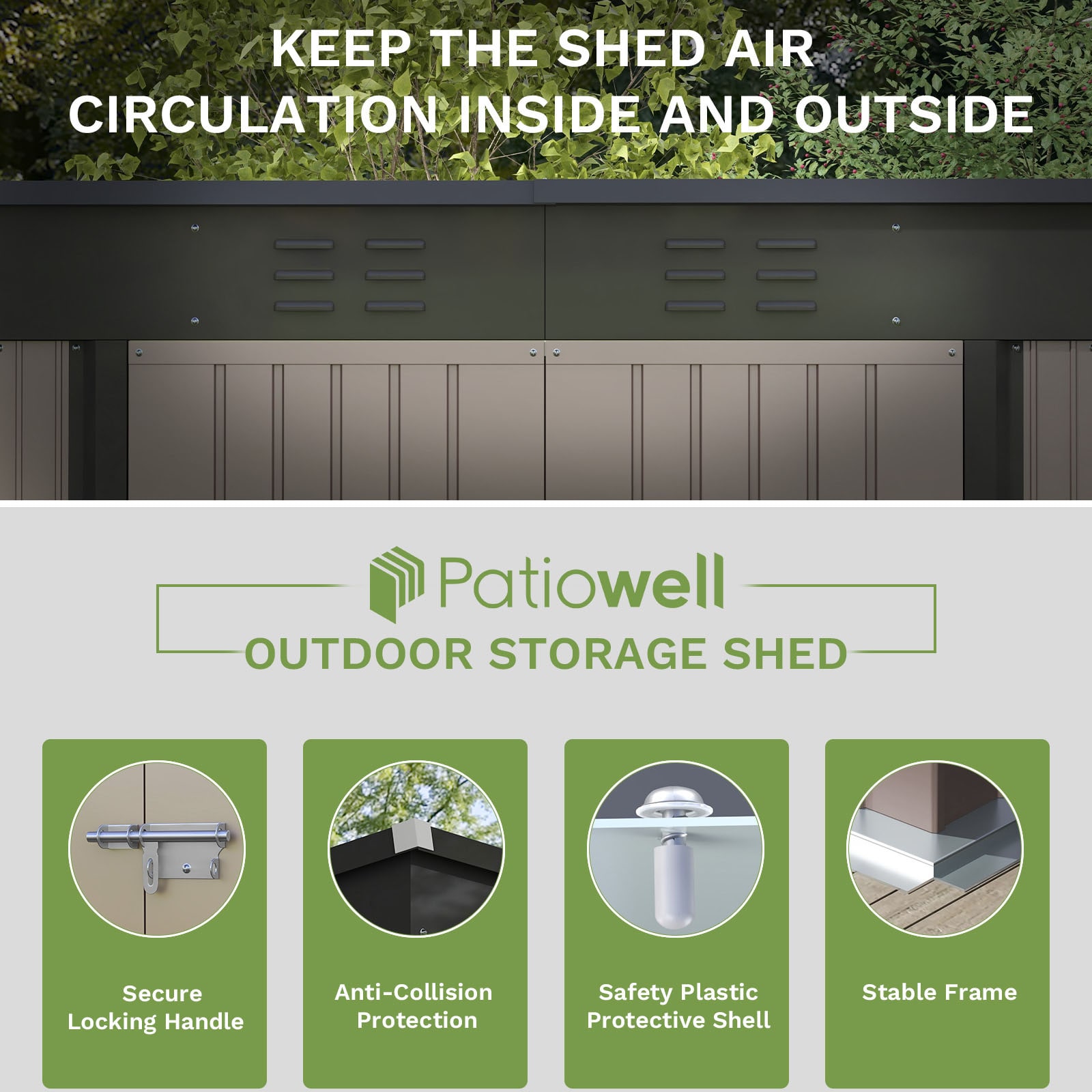 Patiowell WES-PS23-0230A-8 Metal-Storage-Buildings-Sheds - View #3