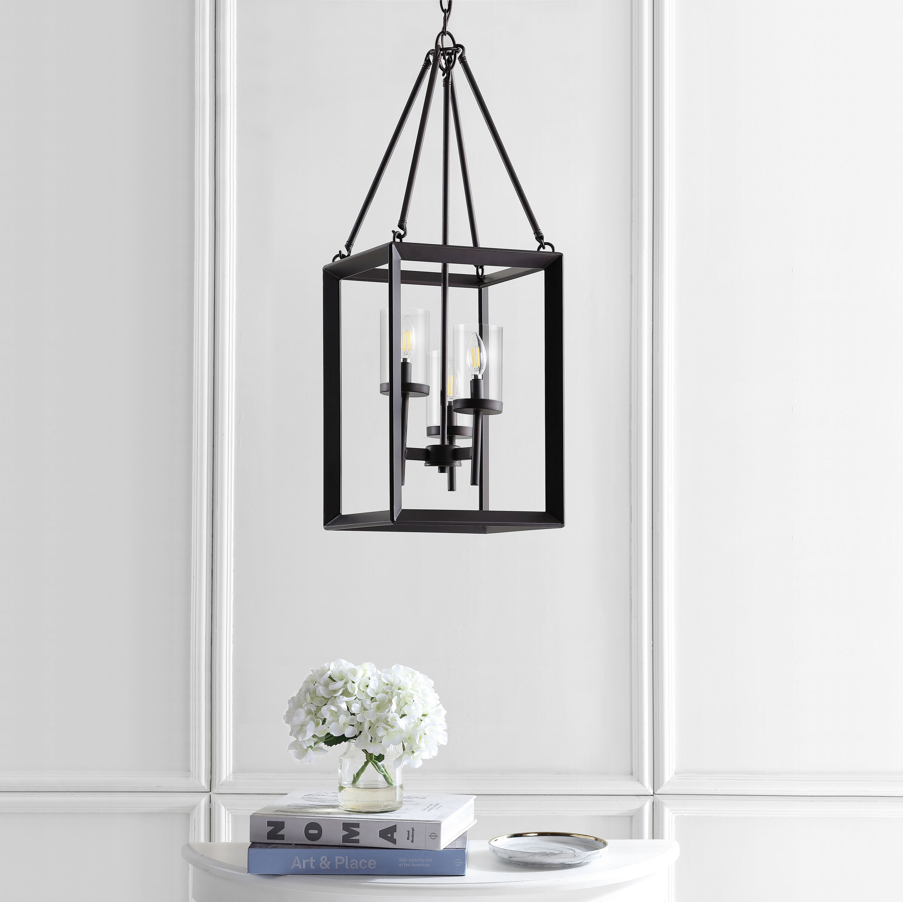 Geometric Bronze 12" LED Glass Pendant Light