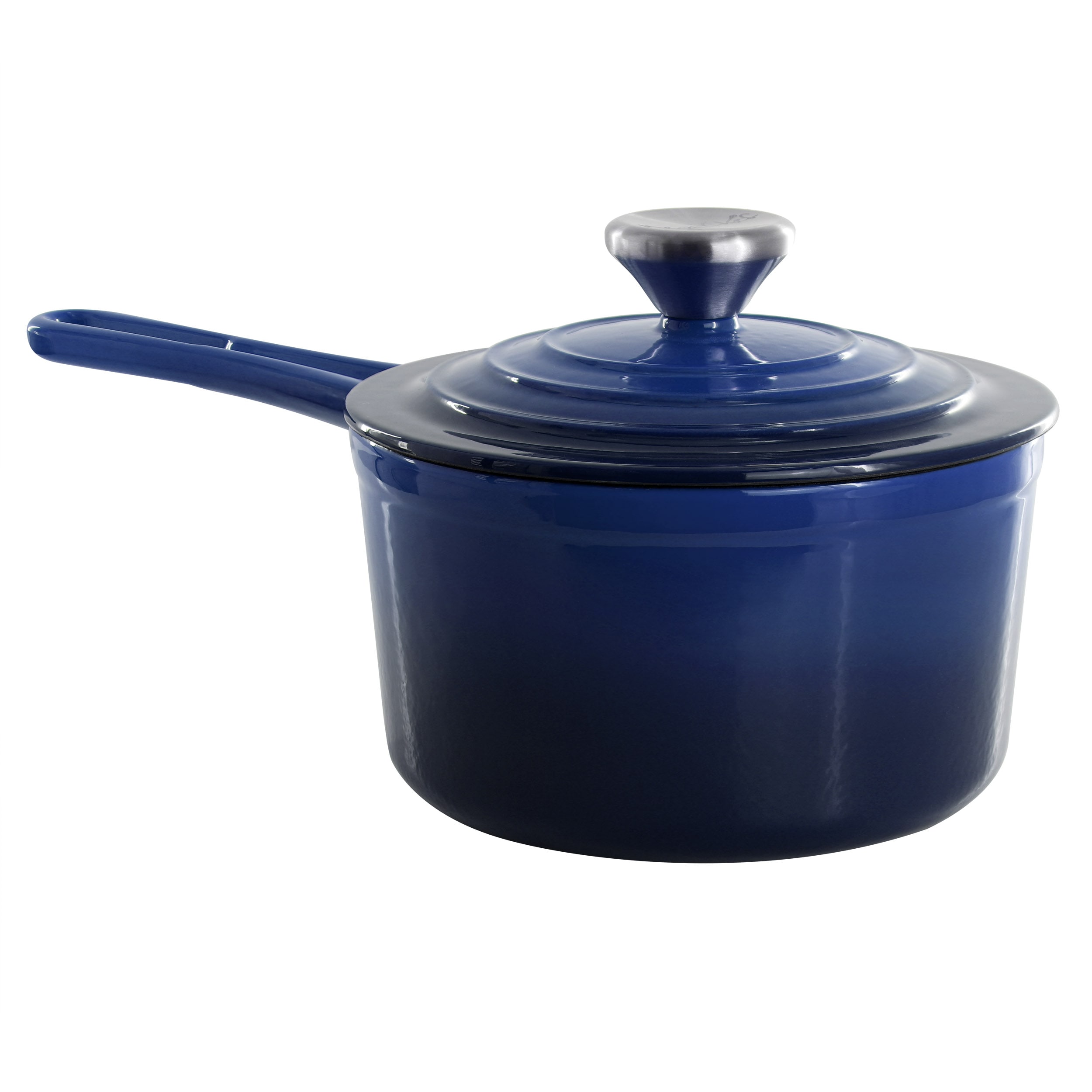 MegaChef  2 Quart Enameled Cast Iron Sauce Pan in Gradient Dark Blue