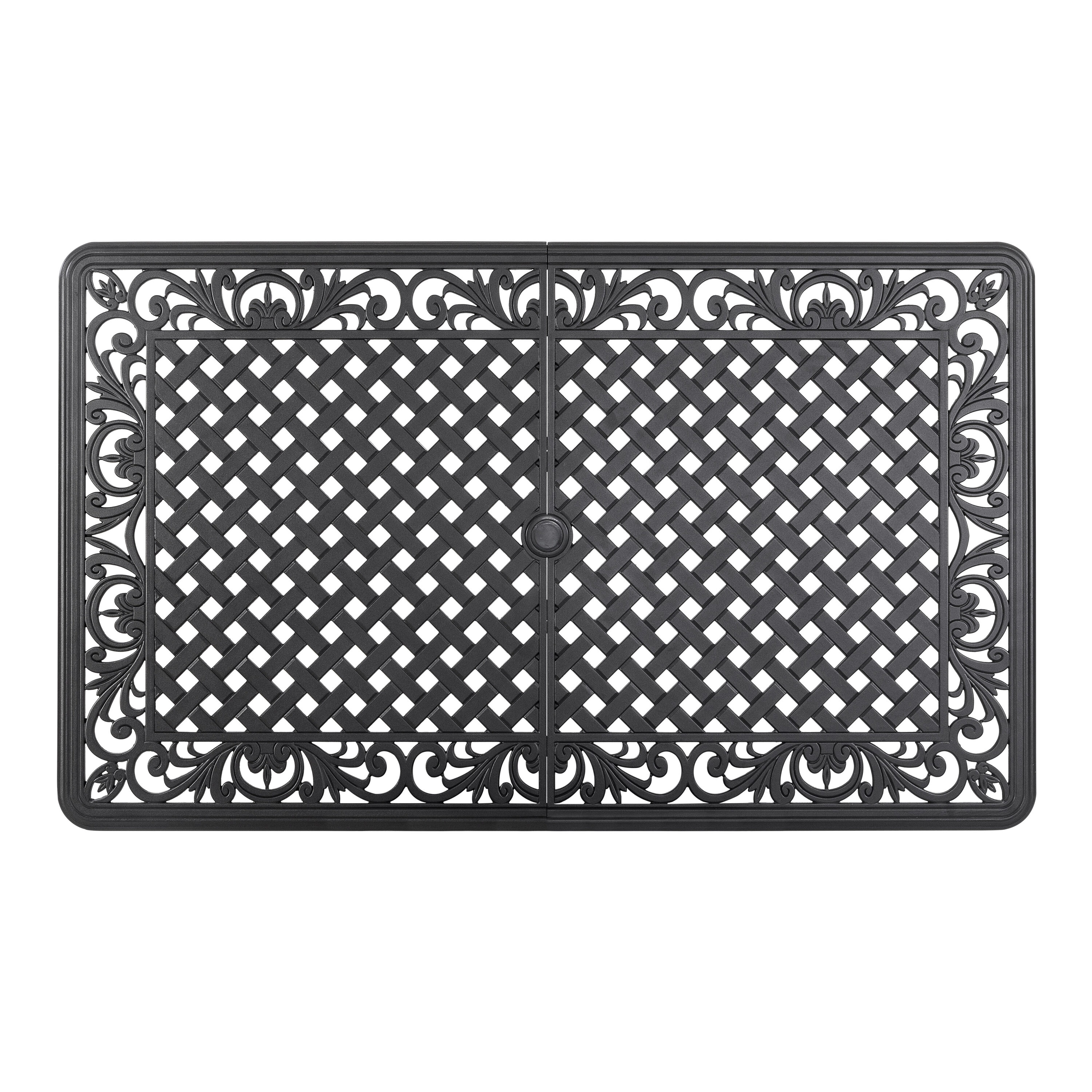 Black and Gold Speckled Cast Aluminum 6-Person Patio Dining Set