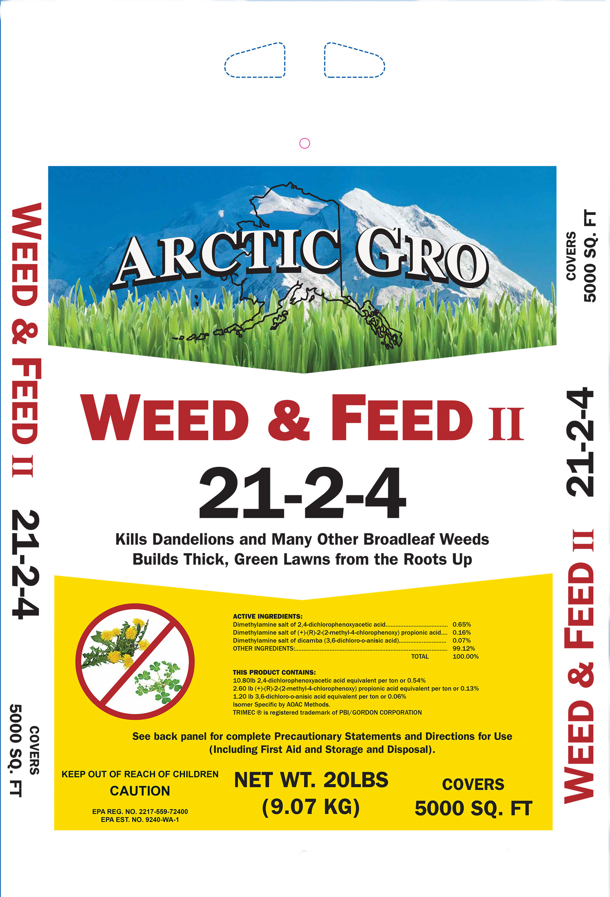 Arctic Gro 50401095 20-lb 5000-sq ft 21-2-4 All Purpose Weed Feed Fertilizer