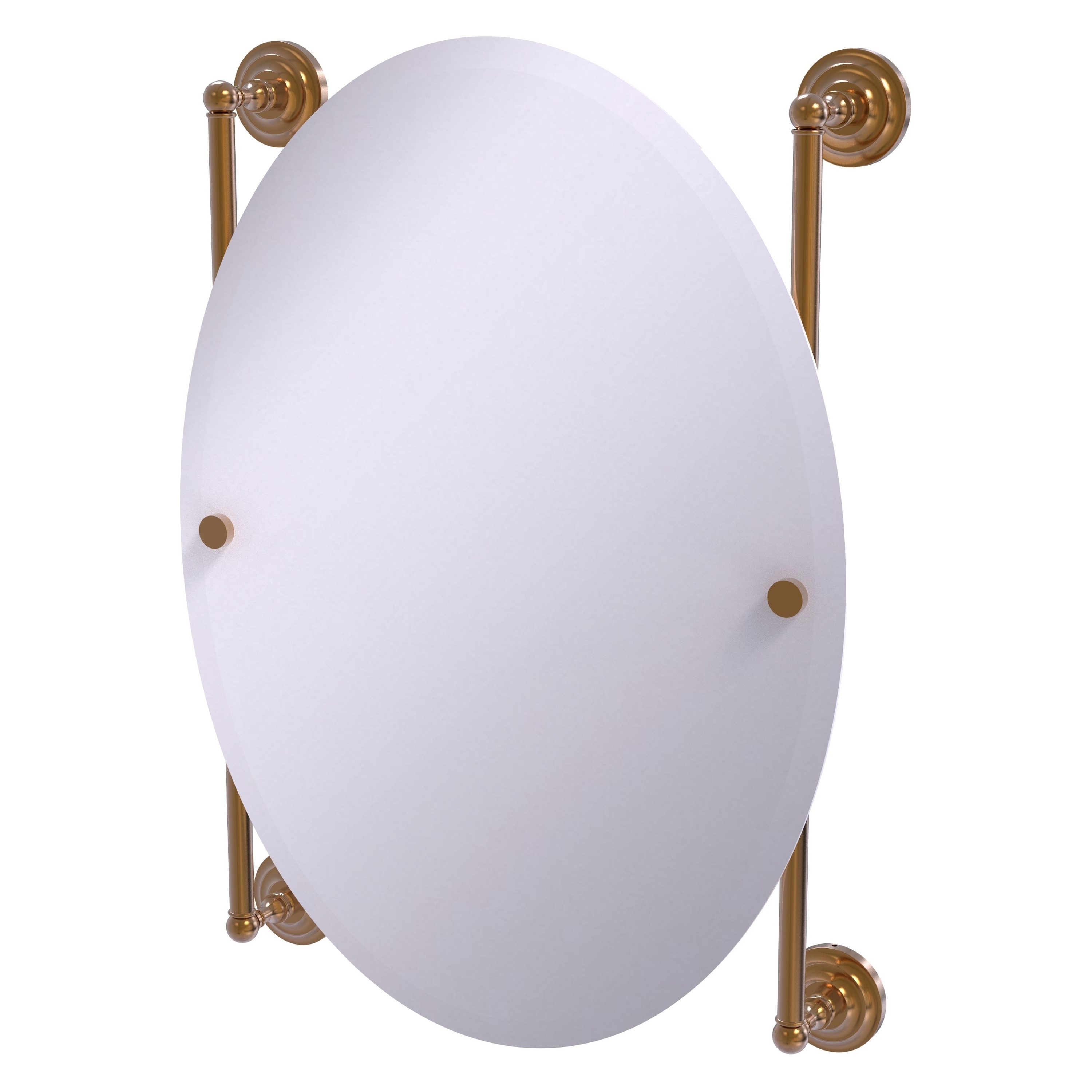 Allied Brass QN-27-91-BBR Que New 21-Inches x 29-Inches Beveled Frameless Oval Bathroom Vanity Mirror ( Brushed Bronze )